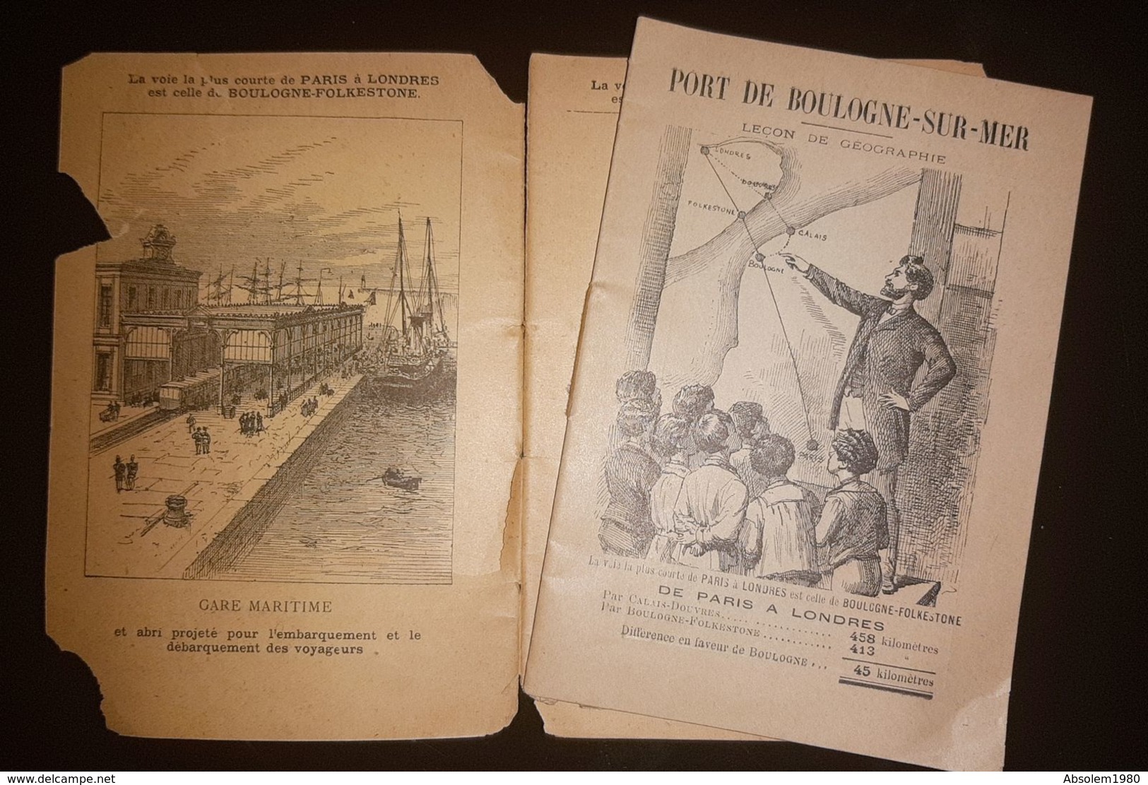 62 BOULOGNE SUR MER 1889 GUIDE TOURISTIQUE FOLKESTONE VUES DU PORT ET DE LA VILLE GRAVURES ILLUSTRE PAS DE CALAIS - Dépliants Touristiques