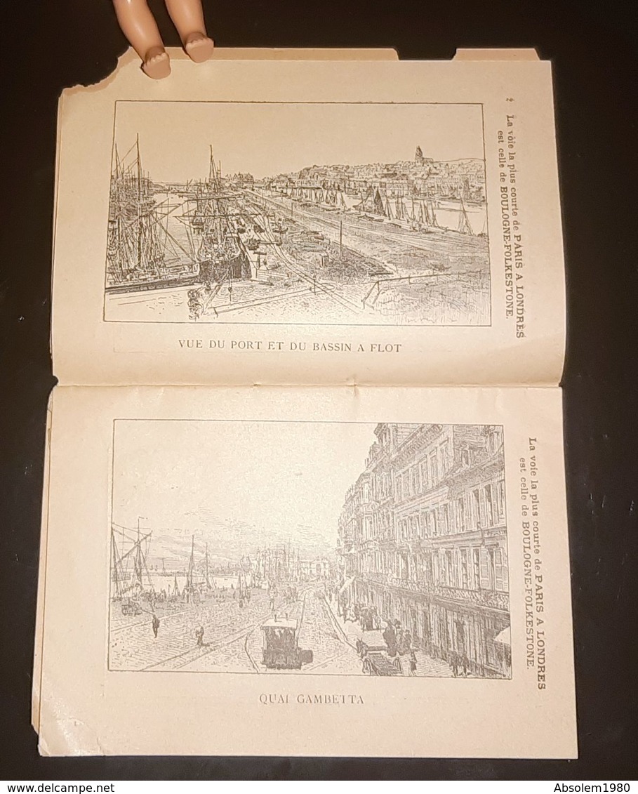 62 BOULOGNE SUR MER 1889 GUIDE TOURISTIQUE FOLKESTONE VUES DU PORT ET DE LA VILLE GRAVURES ILLUSTRE PAS DE CALAIS - Dépliants Touristiques