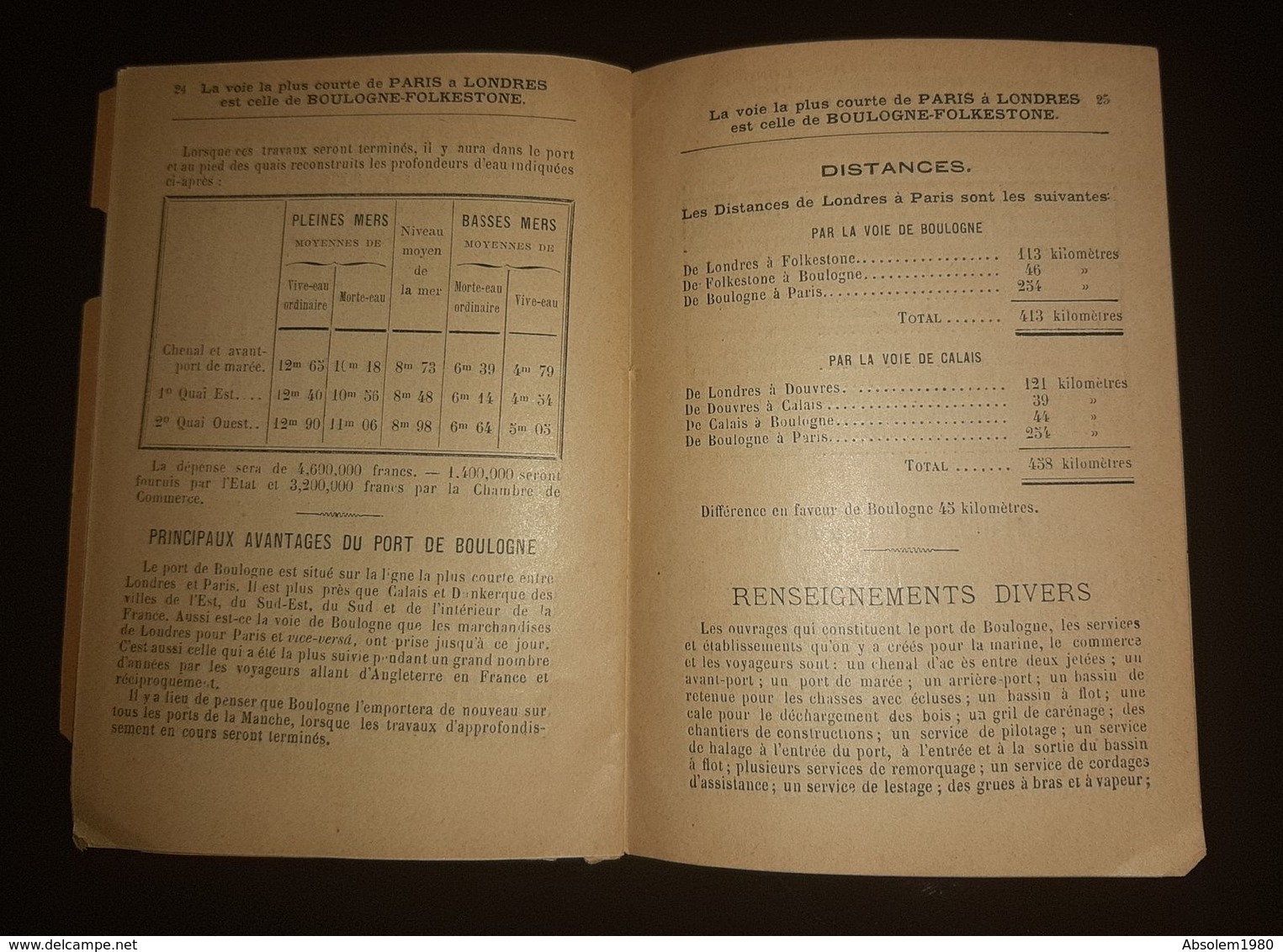 62 BOULOGNE SUR MER 1889 GUIDE TOURISTIQUE FOLKESTONE VUES DU PORT ET DE LA VILLE GRAVURES ILLUSTRE PAS DE CALAIS