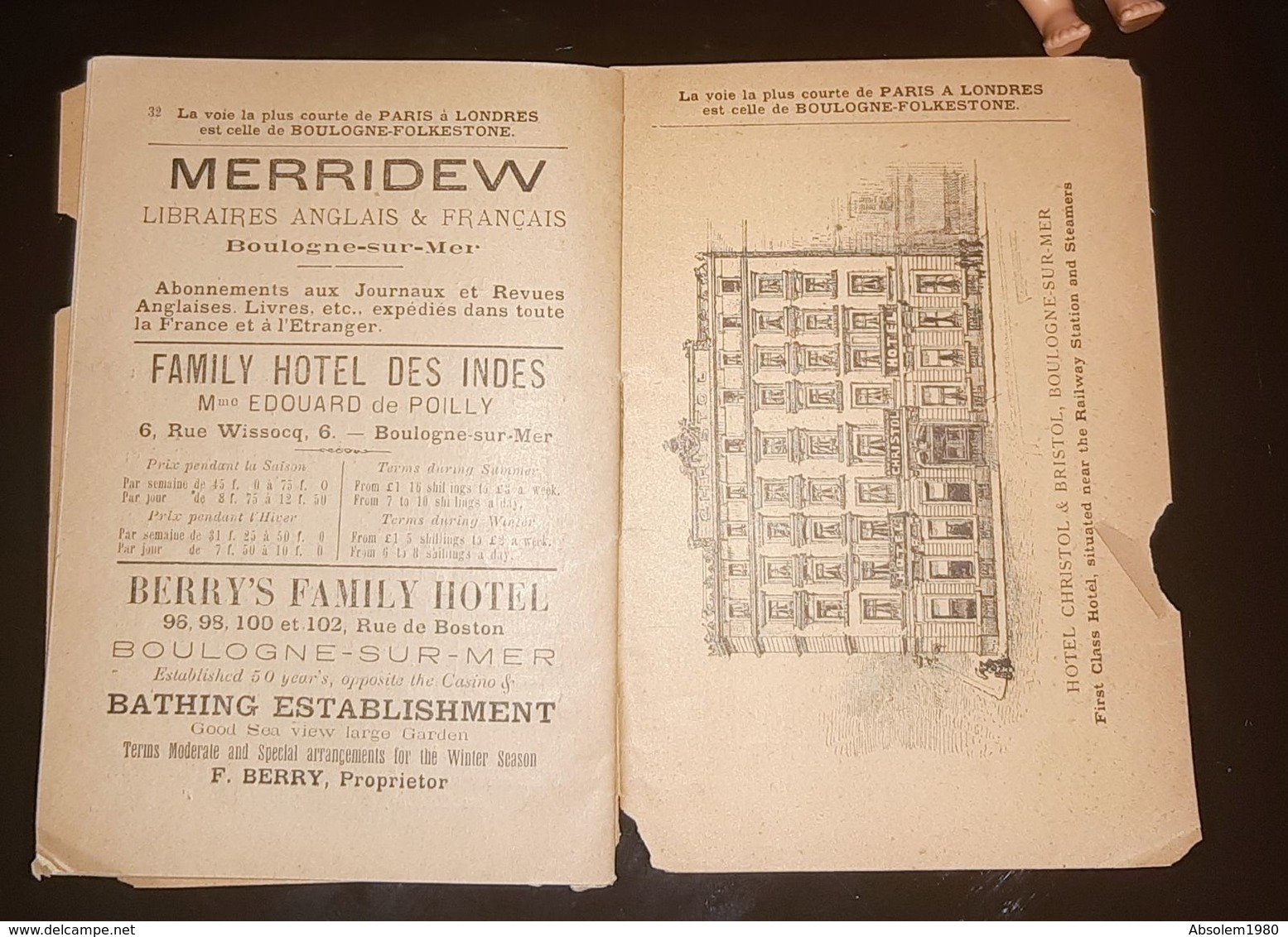 62 BOULOGNE SUR MER 1889 GUIDE TOURISTIQUE FOLKESTONE VUES DU PORT ET DE LA VILLE GRAVURES ILLUSTRE PAS DE CALAIS