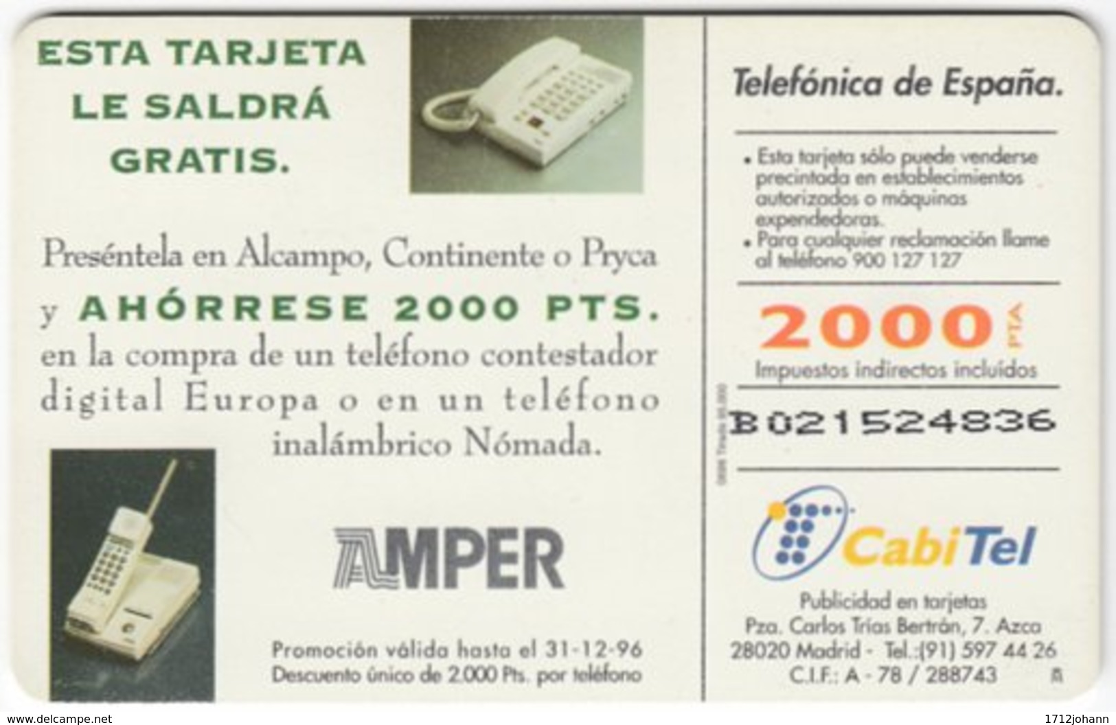 SPAIN B-481 Chip Telefonica - People, Woman - Used - Autres & Non Classés