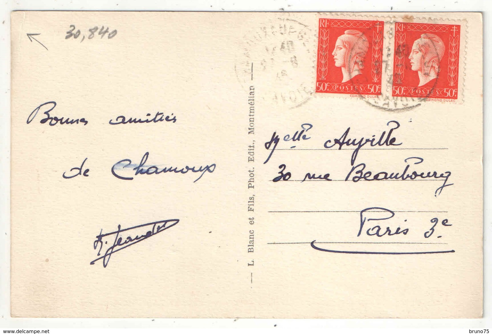 73 - CHAMOUX-SUR-GELON - Vue Générale Et L'Arclusaz - Blanc 423 - 1946 - Chamoux Sur Gelon