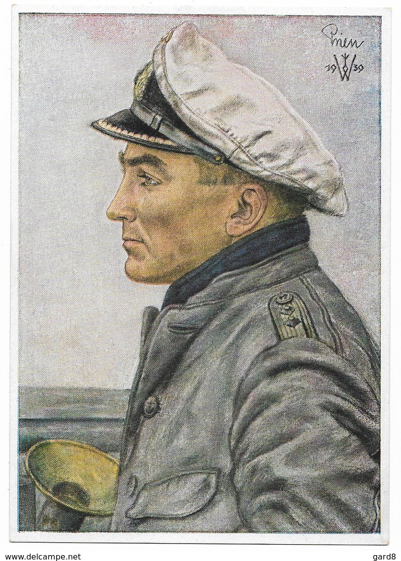 Kriegsmarine   - Kapitänleutnant Günther Prien   - Dessin De Willrich   - WWII - Personen