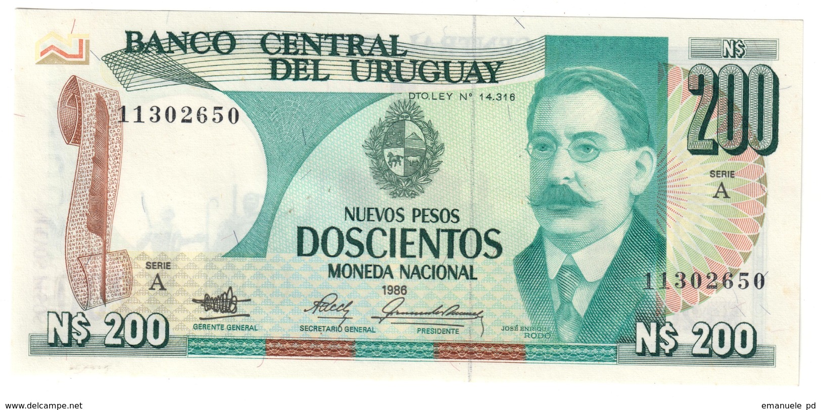 Uruguay 200 Pesos 1986 UNC - Uruguay