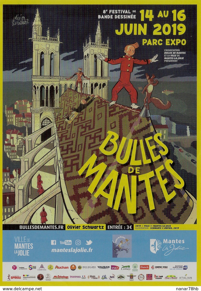 Bandes Dessinées, Bulles De Mantes (78) 2019 Illustration Schwartz, Spirou - Non Classés