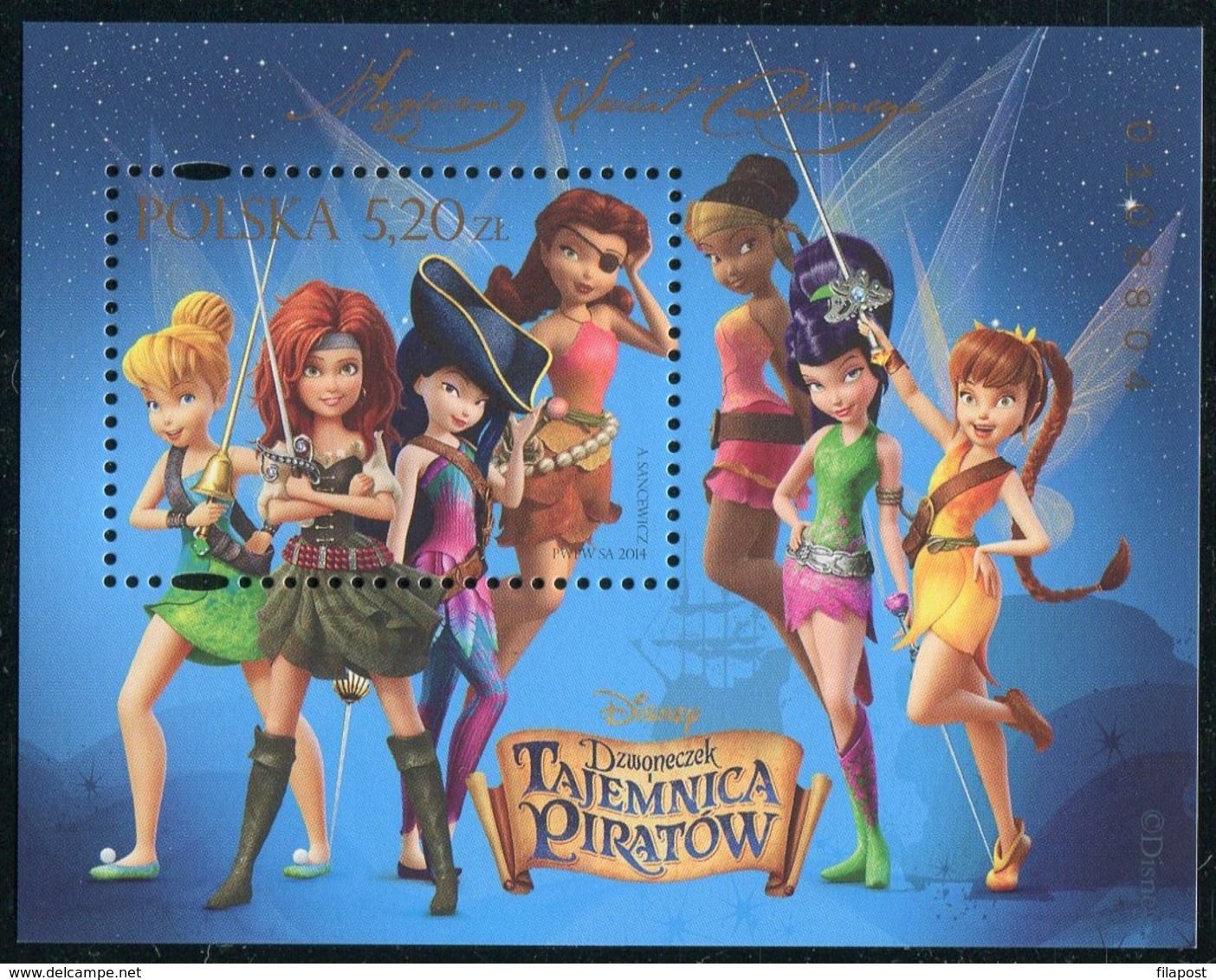 POLAND 2014 The Magical World Of Disney - The Pirate Fairy Movie Mini Sheet MNH ** - Ungebraucht