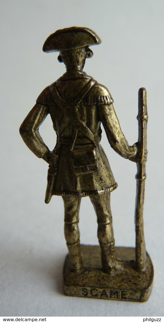 FIGURINE KINDER  METAL SOLDAT AMERICAIN USA 1776 OFFICIER 8 80's Laiton - KRIEGER USA (2) - Figurillas En Metal