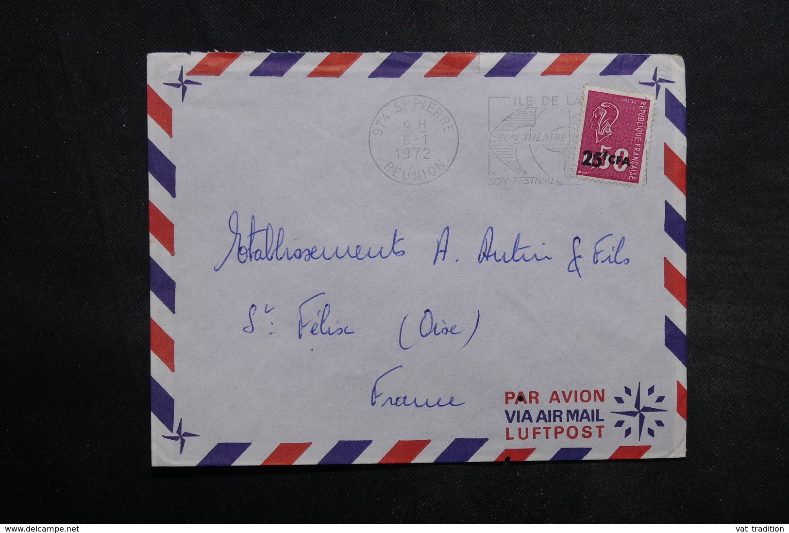 RÉUNION - Lot de 55 enveloppes , période 1970 - L 34243
