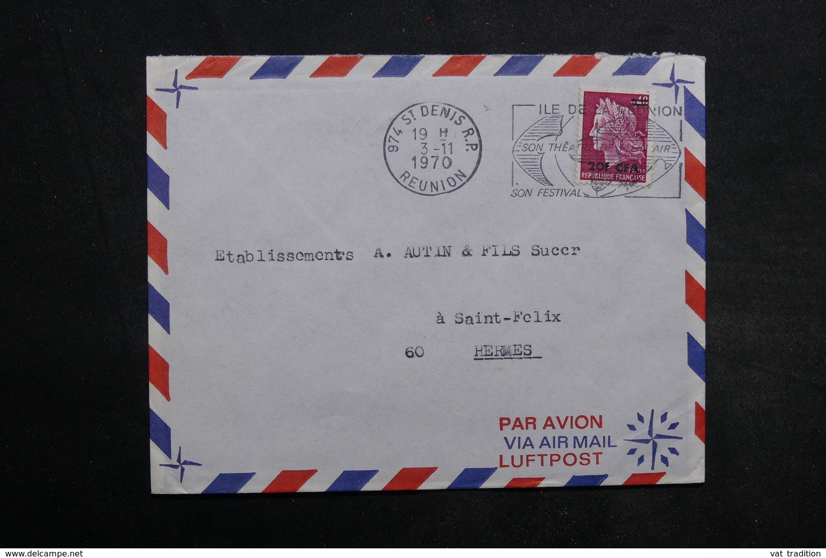 RÉUNION - Lot de 55 enveloppes , période 1970 - L 34243