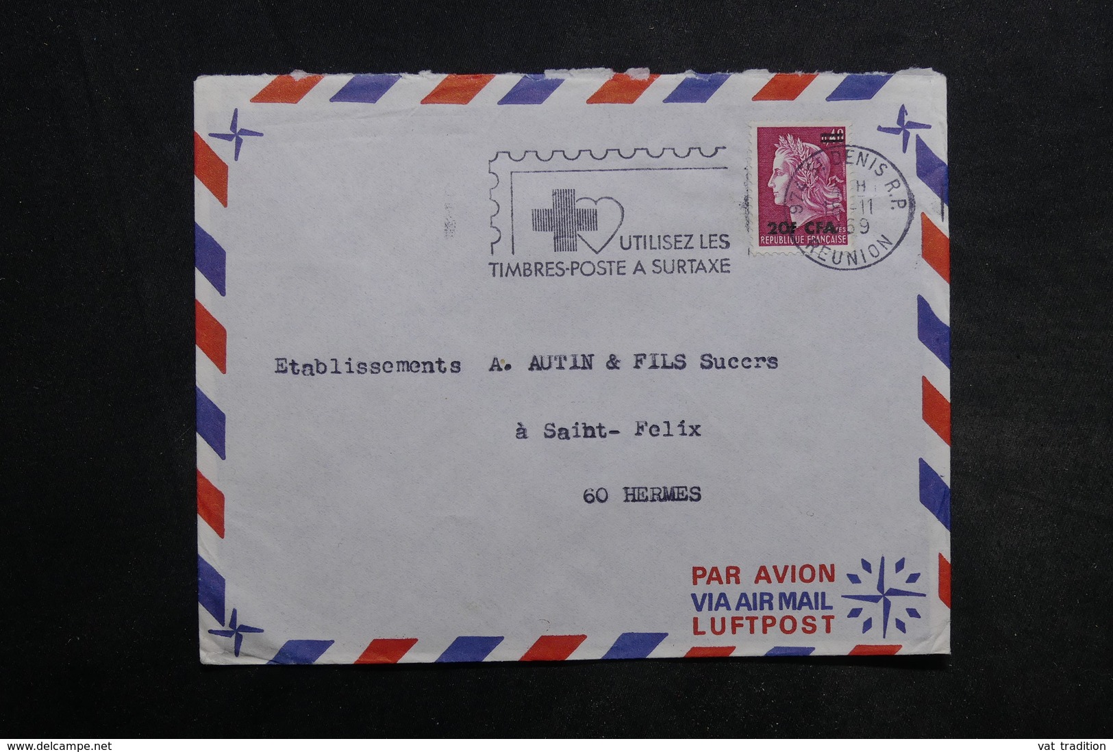 RÉUNION - Lot de 55 enveloppes , période 1970 - L 34243