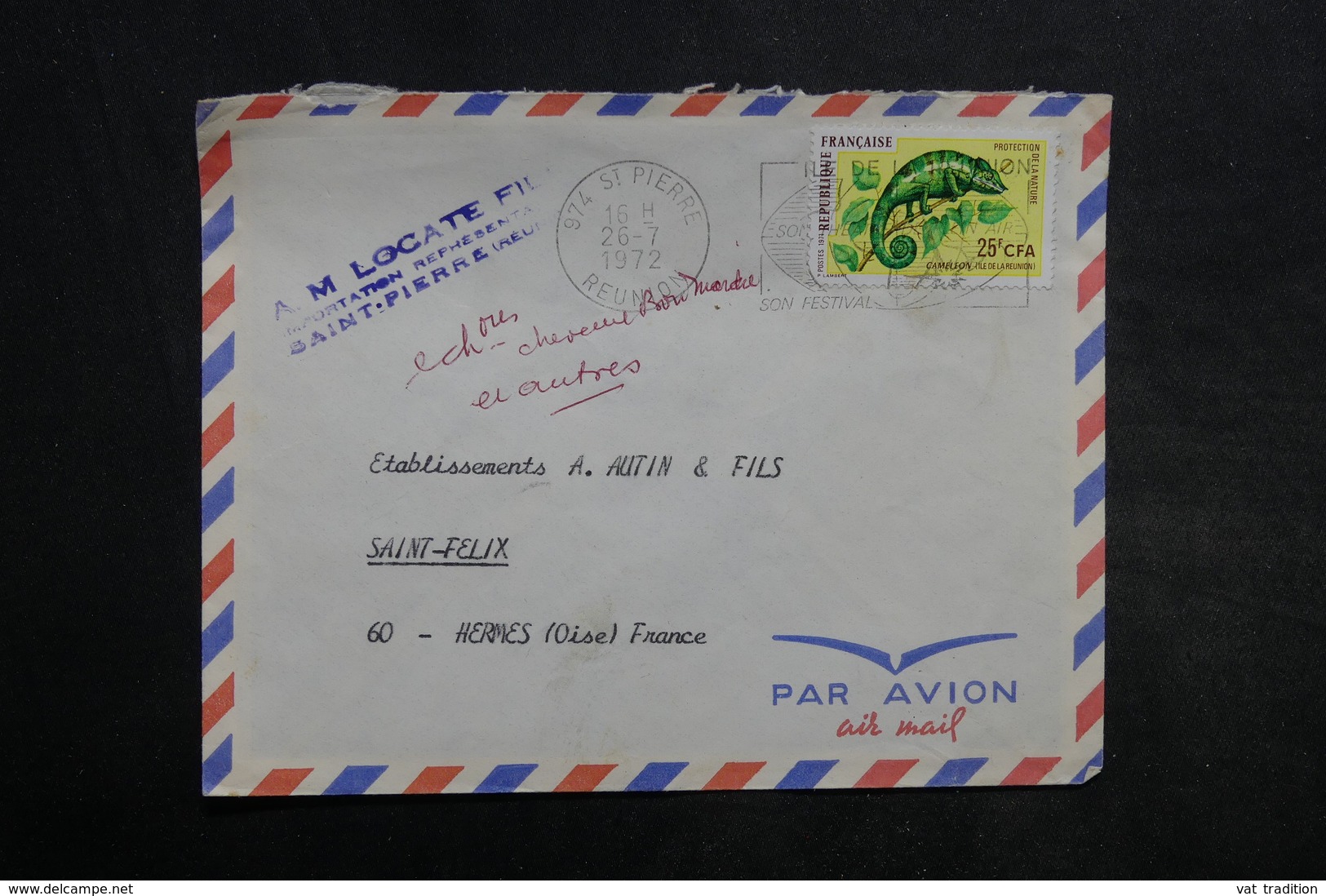 RÉUNION - Lot de 55 enveloppes , période 1970 - L 34243