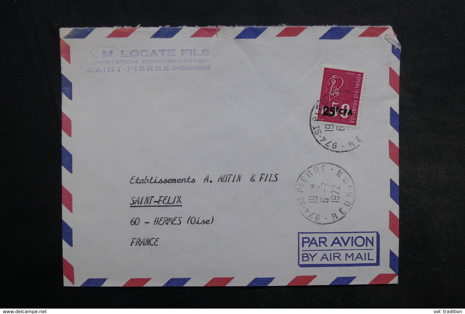 RÉUNION - Lot de 55 enveloppes , période 1970 - L 34243