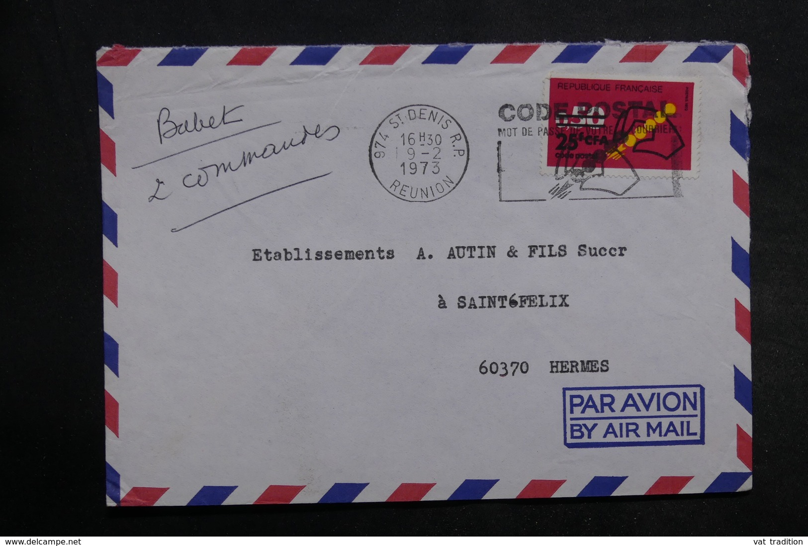 RÉUNION - Lot de 55 enveloppes , période 1970 - L 34243