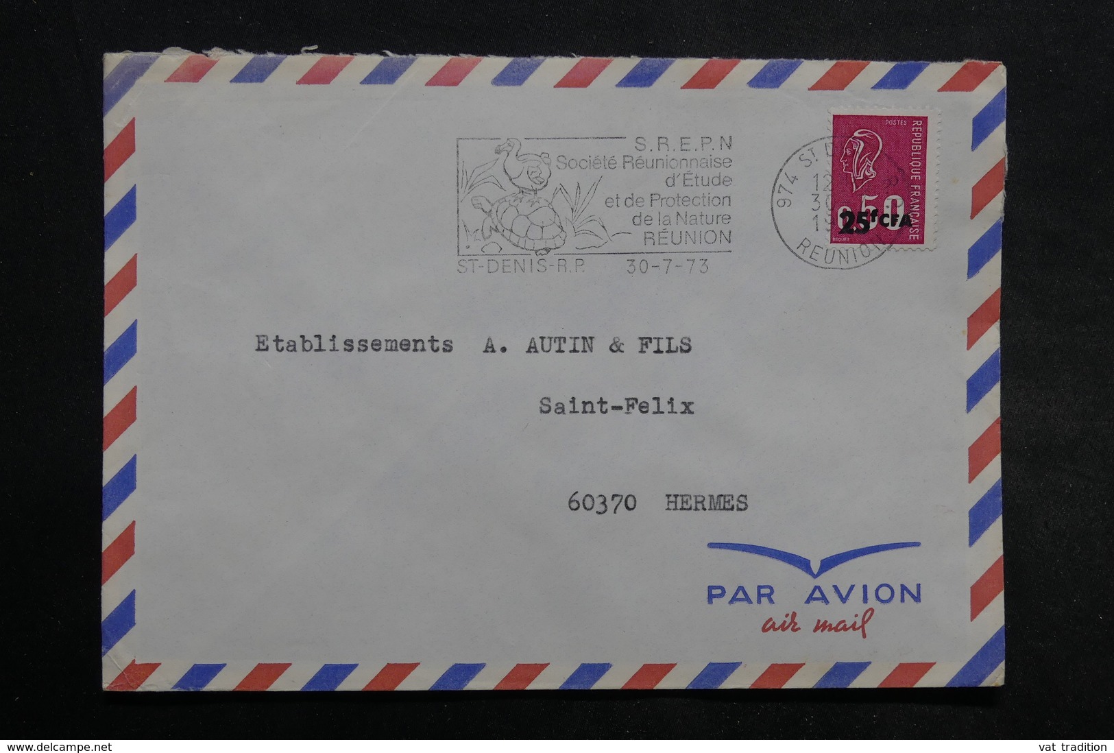 RÉUNION - Lot de 55 enveloppes , période 1970 - L 34243