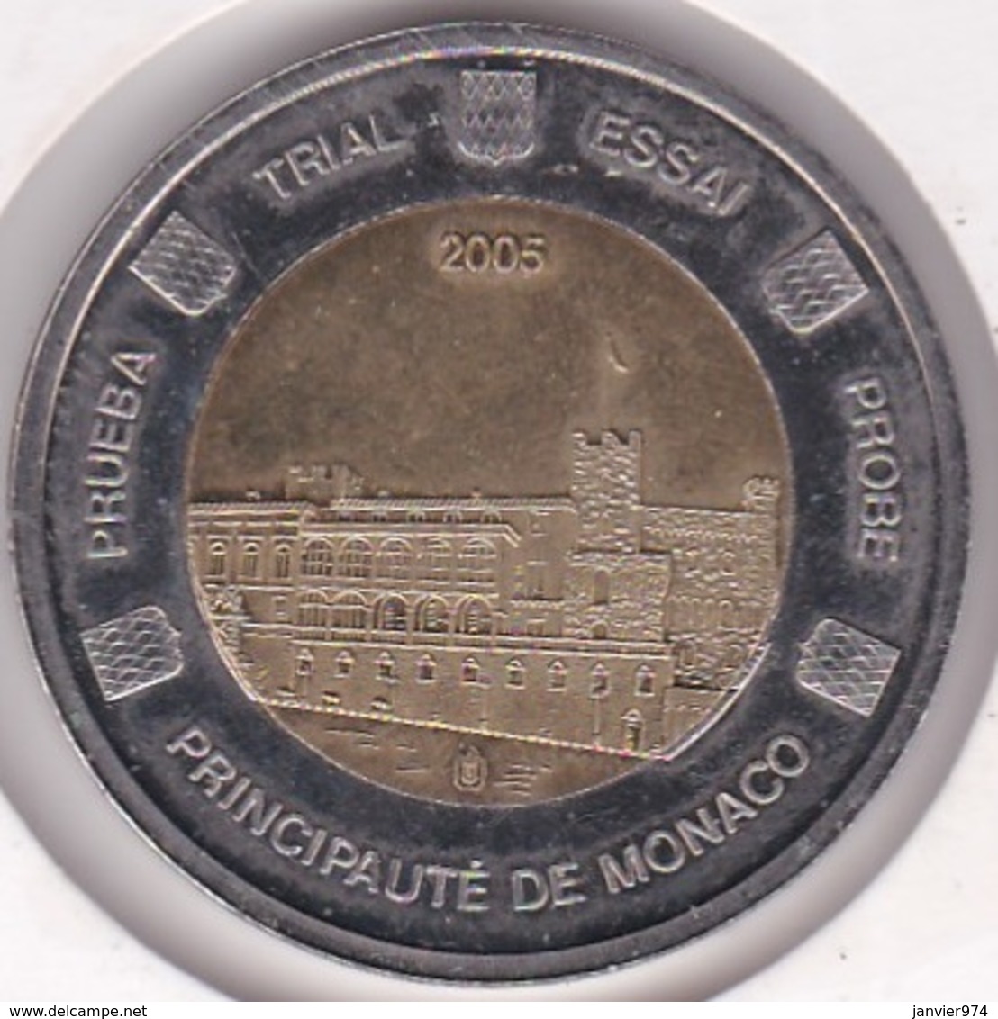 Monaco 2 Euro 2005. Specimen. Essai Probe - Autres & Non Classés