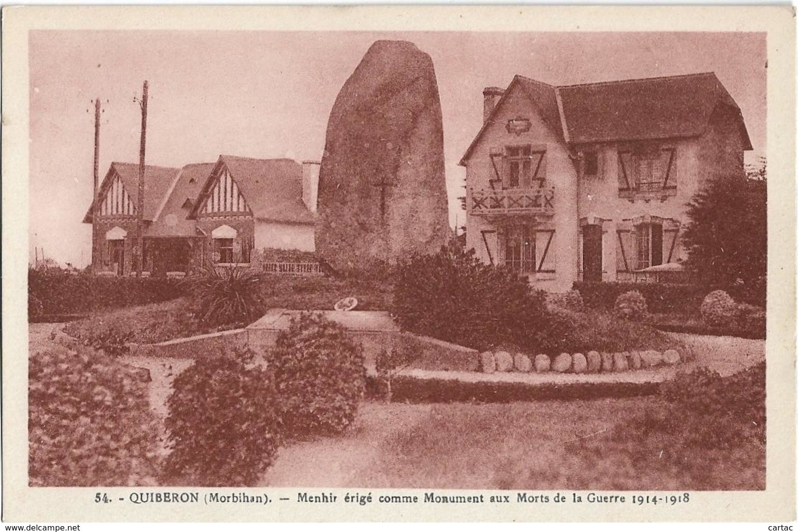 D56 - QUIBERON - MENHIR ERIGE COMME MONUMENT AUX MORTS DE LA GUERRE 1914-1918 - Quiberon