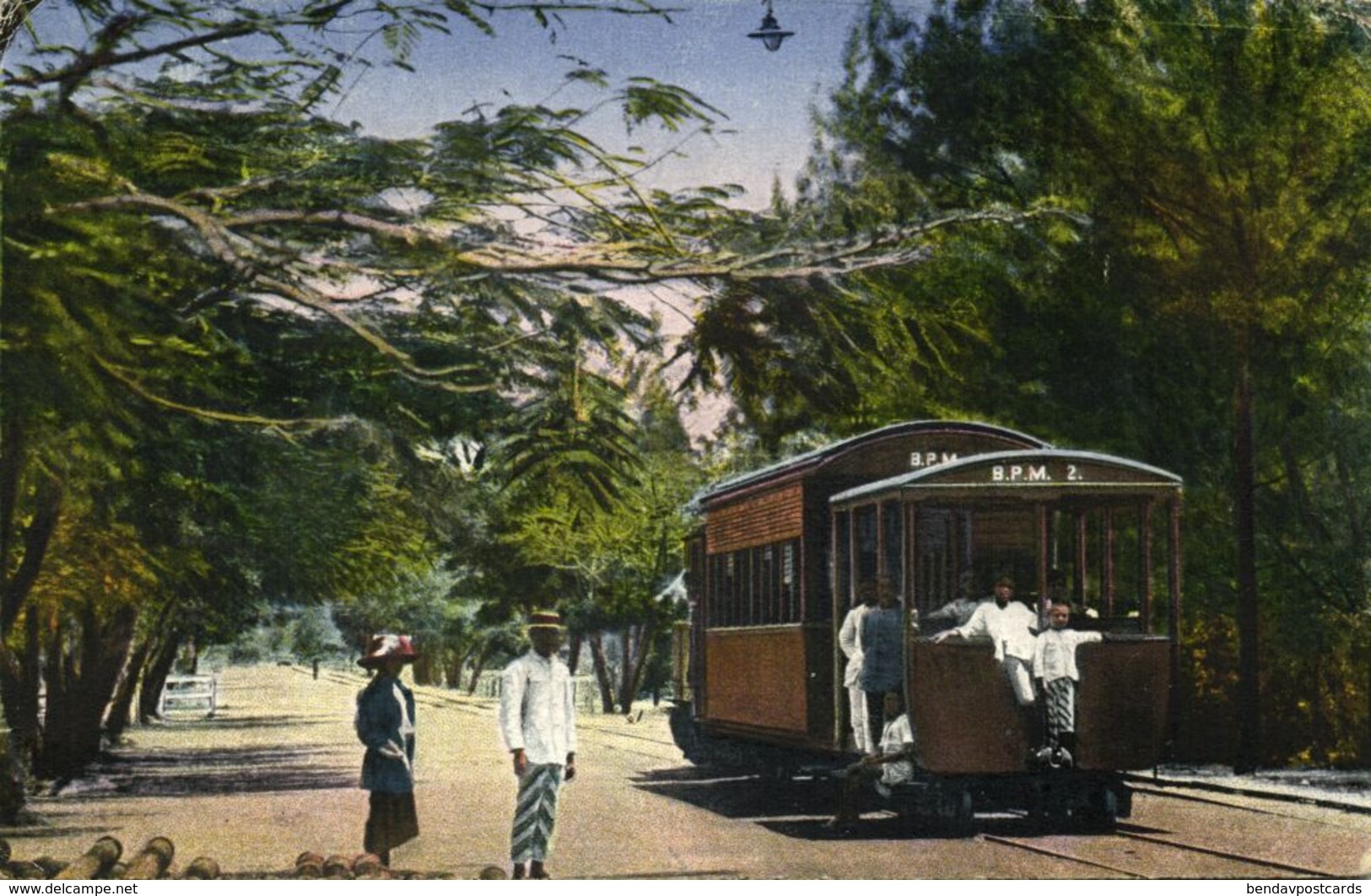 Indonesia, BORNEO BALIKPAPAN, Tram BPM 2 Street Car (1929) Postcard - Indonesië