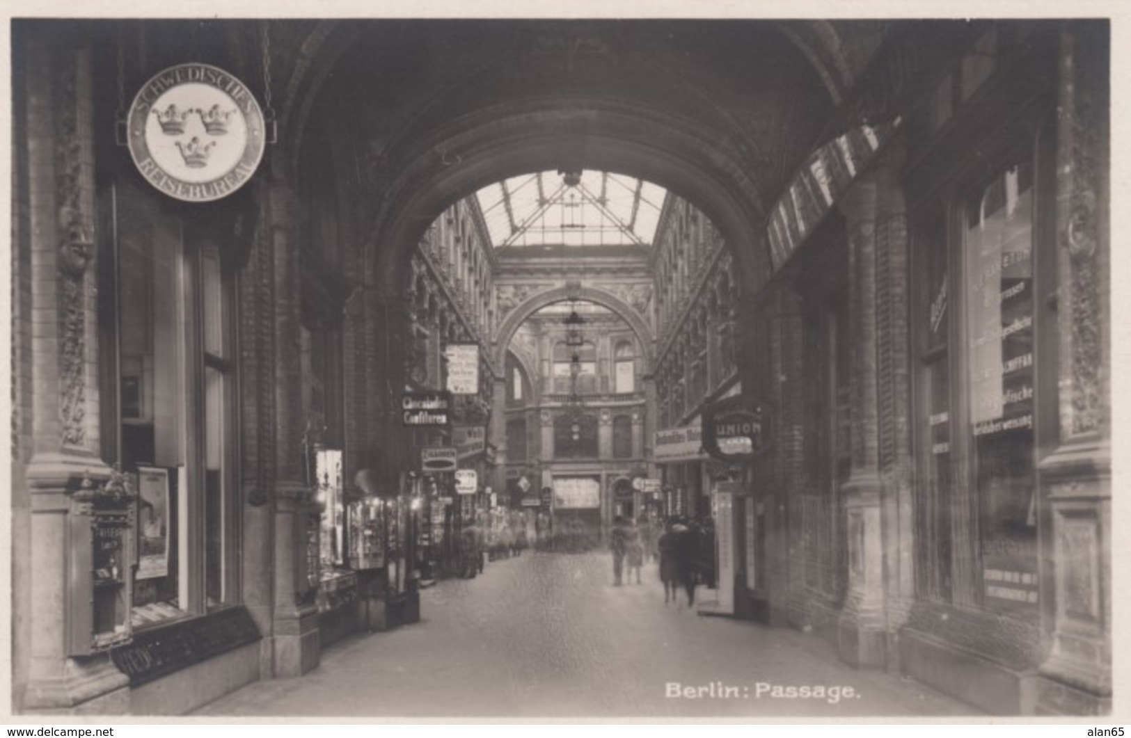 Berlin Germany, 'Passage' Interior View Shopping Mall, C1920s Vintage Real Photo Postcard - Schoeneberg