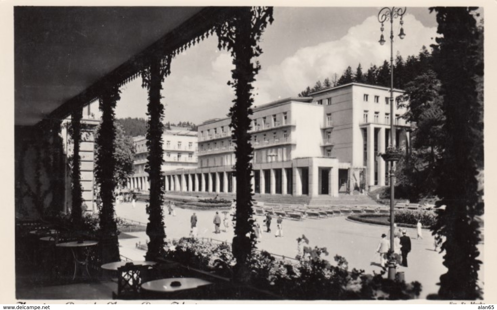 Krynica Poland, 'Novy Dom' Spa Town, Architecture, C1930s Vintage Real Photo Postcard - Pologne