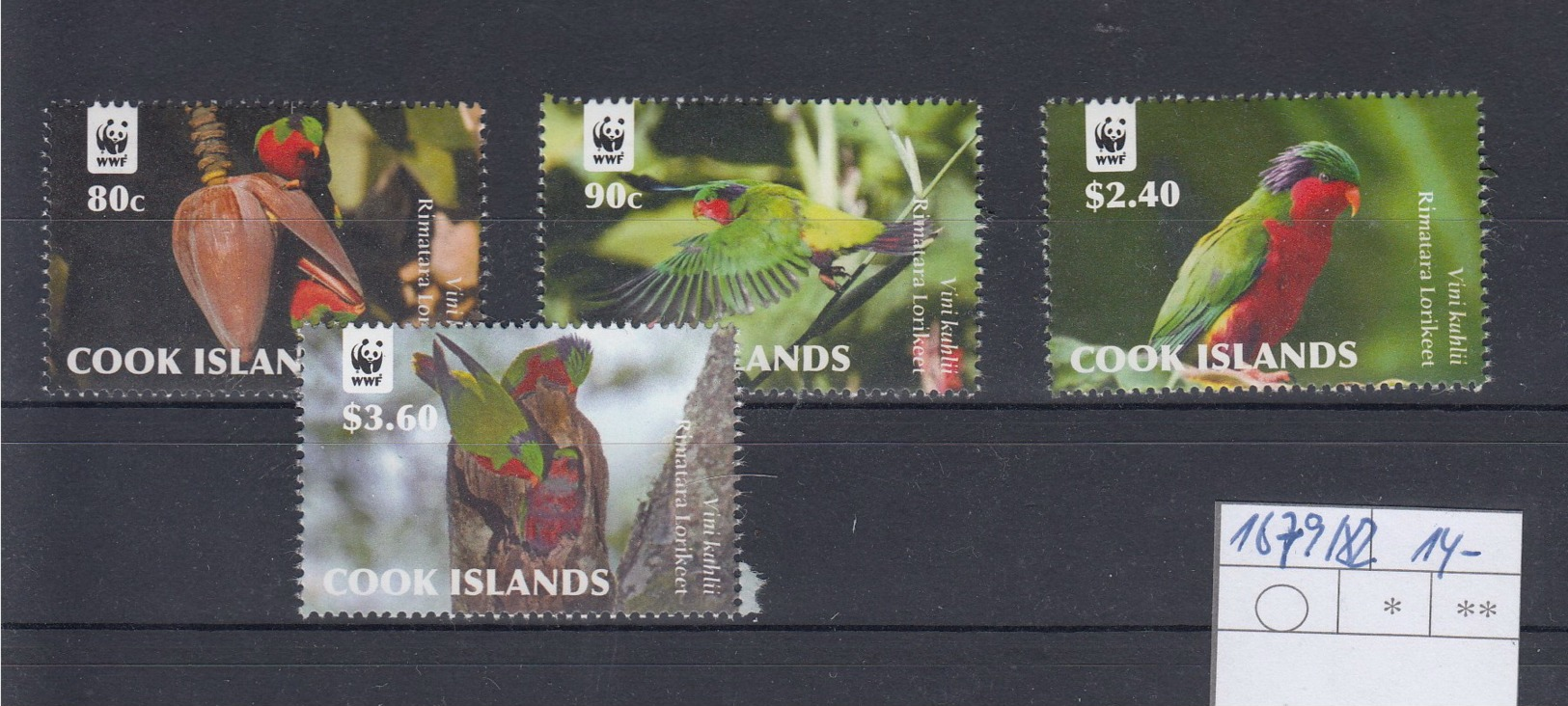 Cook Inseln Michel Cat.No..mnh/** 1679/1682 Wwf Birds - Cookeilanden