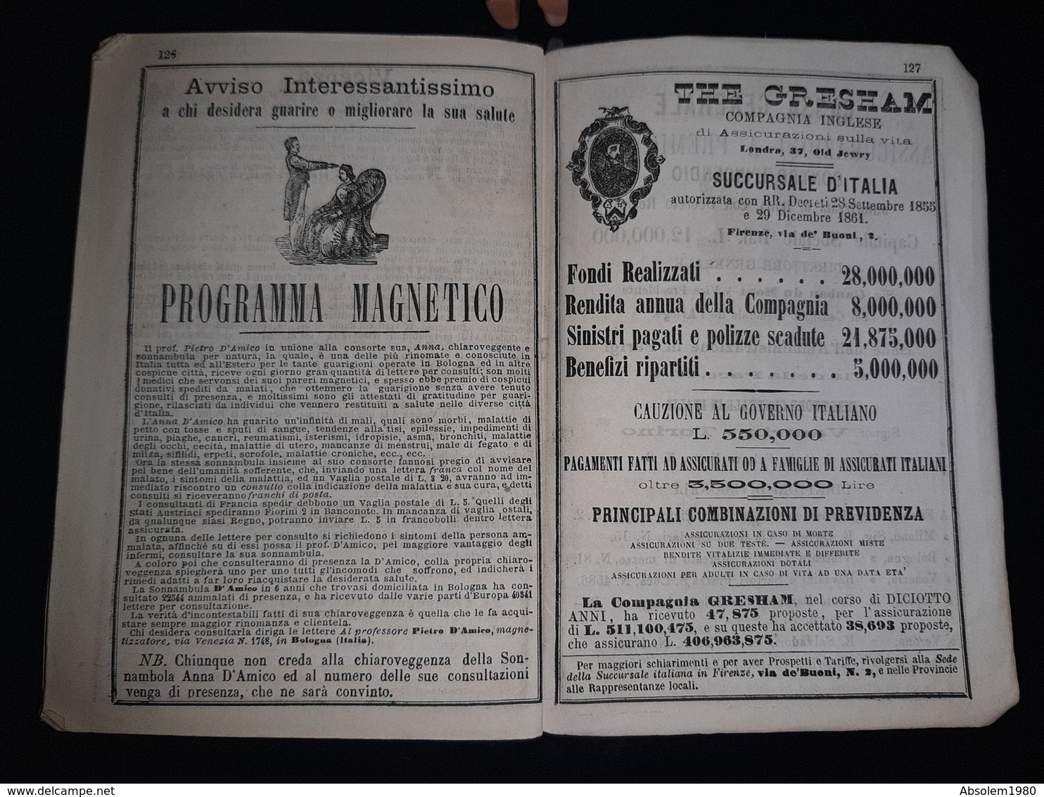 1869 GUIDA ORARIO FERRATE ITALIA SONZOGNO VAPORE MAPPA GUIDE TRANSPORT CHEMIN DE FER BATEAU VAPEUR + PUB CARTE ITALIE