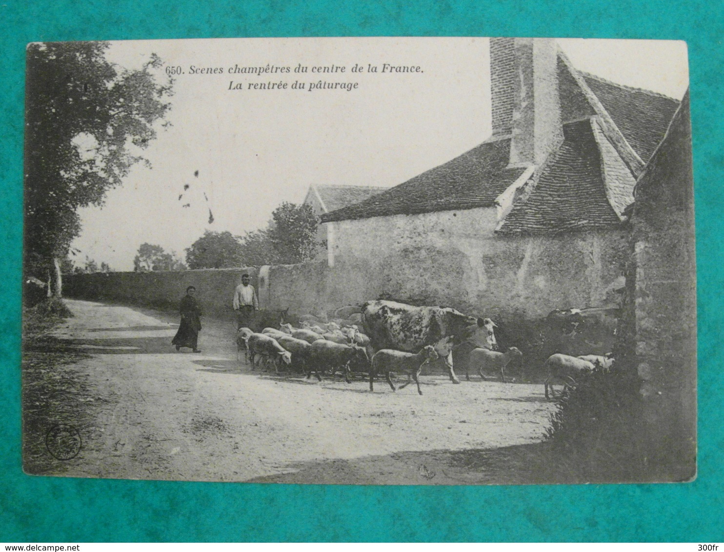 CP SCENES CHAMPETRES DU CENTRE DE LA FRANCE LA RENTRE DU PATURAGE CACHET SCEAUX SEINE  1908 - Sceaux