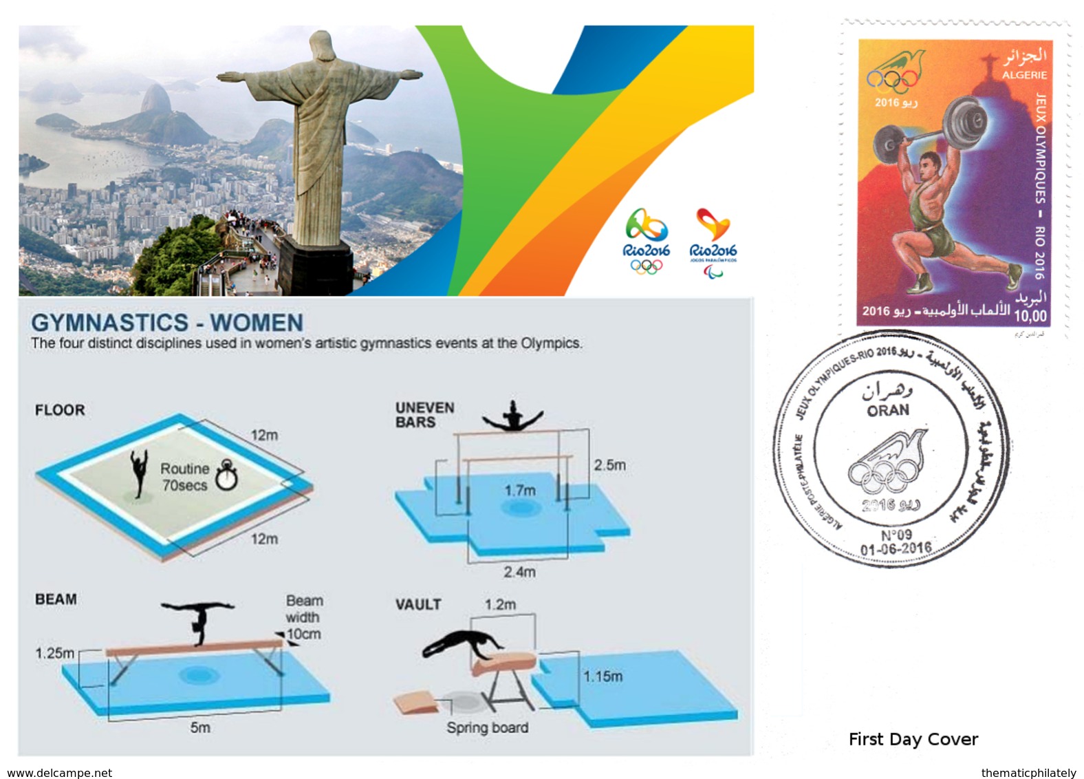 DZ Algeria 1747 Olympics Games Rio Brazil 2016 Jeux Olympiques Brésil Gymnastics Gymnastik Gymnastique - Gymnastics