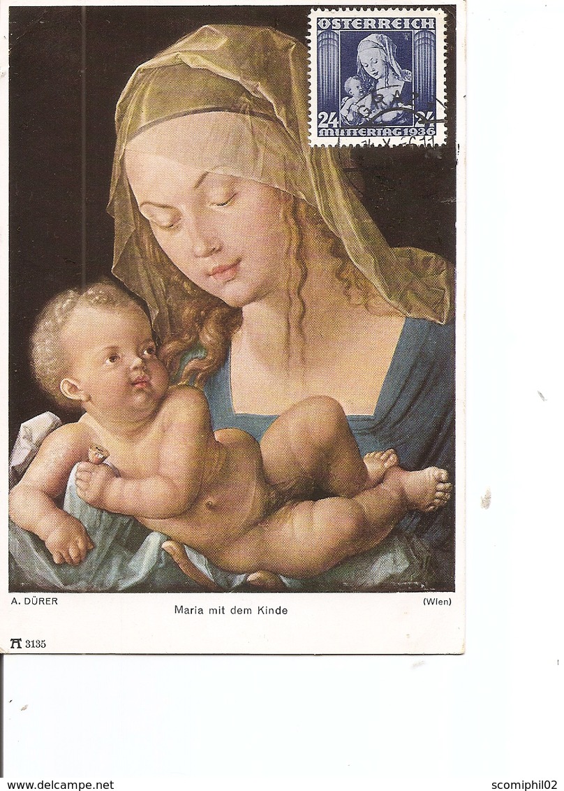 Autriche - Peintures - Durer ( CM De 1936 à Voir) - Cartoline Maximum