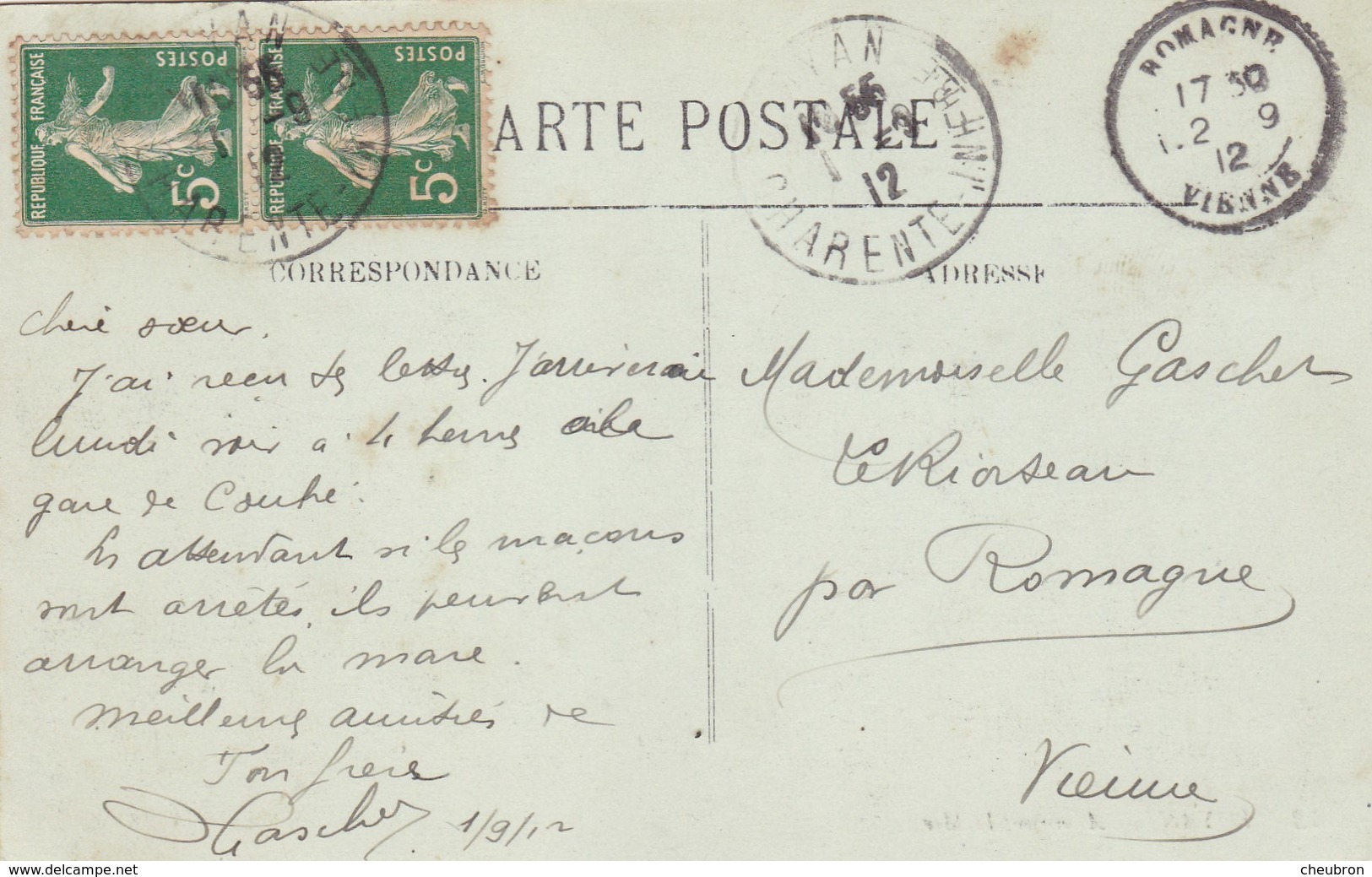 17. ROYAN . CPA .ADMIRANT LA MER. ANIMATION . ANNEE 1012 + TEXTE - Royan