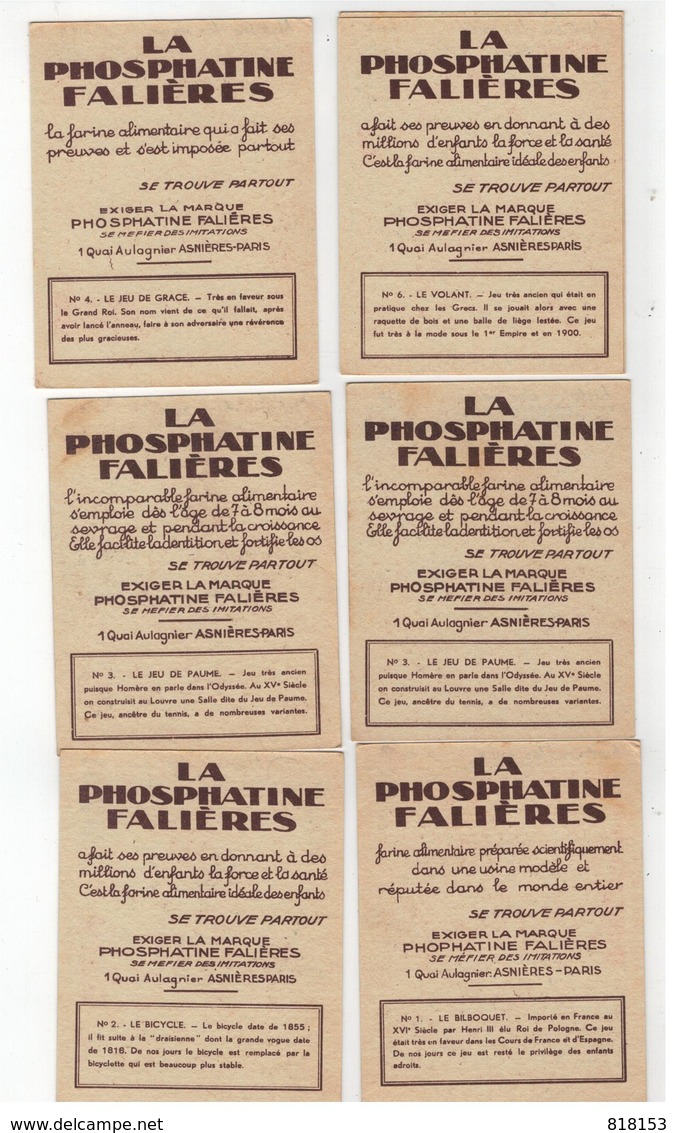 Histoire Des Jeux  Atelier Louis Chambrelent Paris 6 Cartes Nrs 1-6 (9,5x7,5 Cm) - Jeux Et Jouets