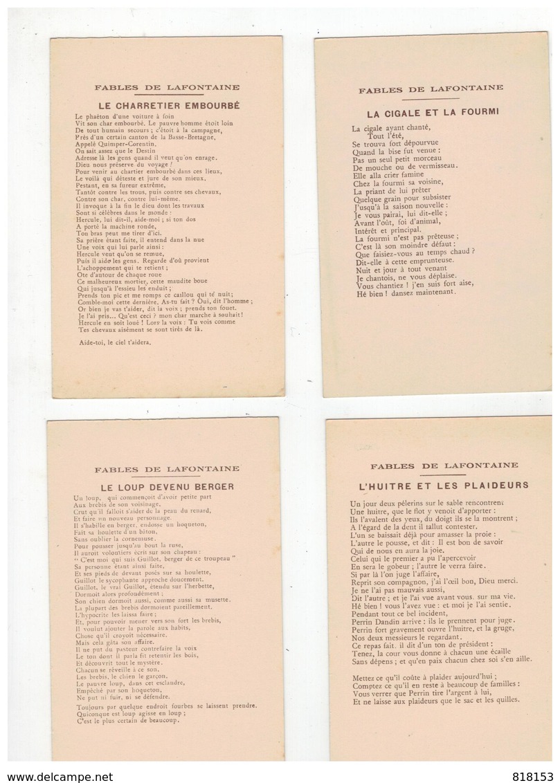 FABLES DE LAFONTAINE D'après Gustave Doré  4 Kaarten - Fiabe, Racconti Popolari & Leggende