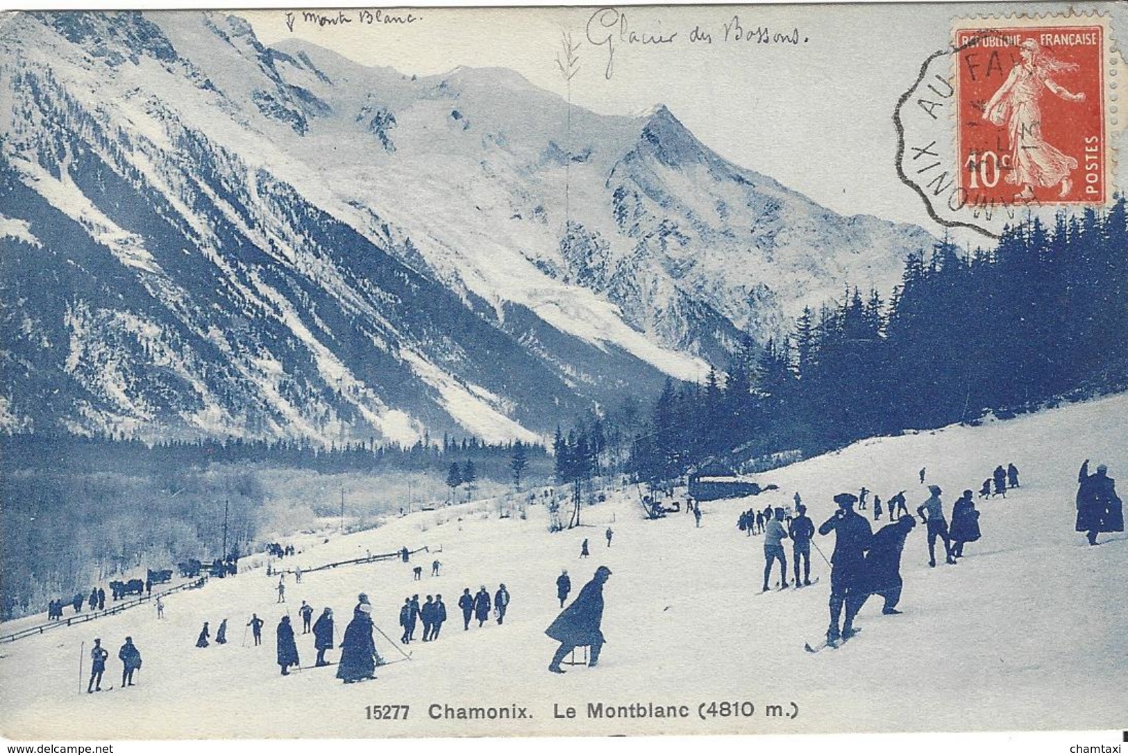 74 CHAMONIX MONT BLANC SPORTS HIVER SKIEURS CACHET FERROVIAIRE DE CHAMONIX AU FAYET Editeur WEHRLI  N° 15277 - Chamonix-Mont-Blanc