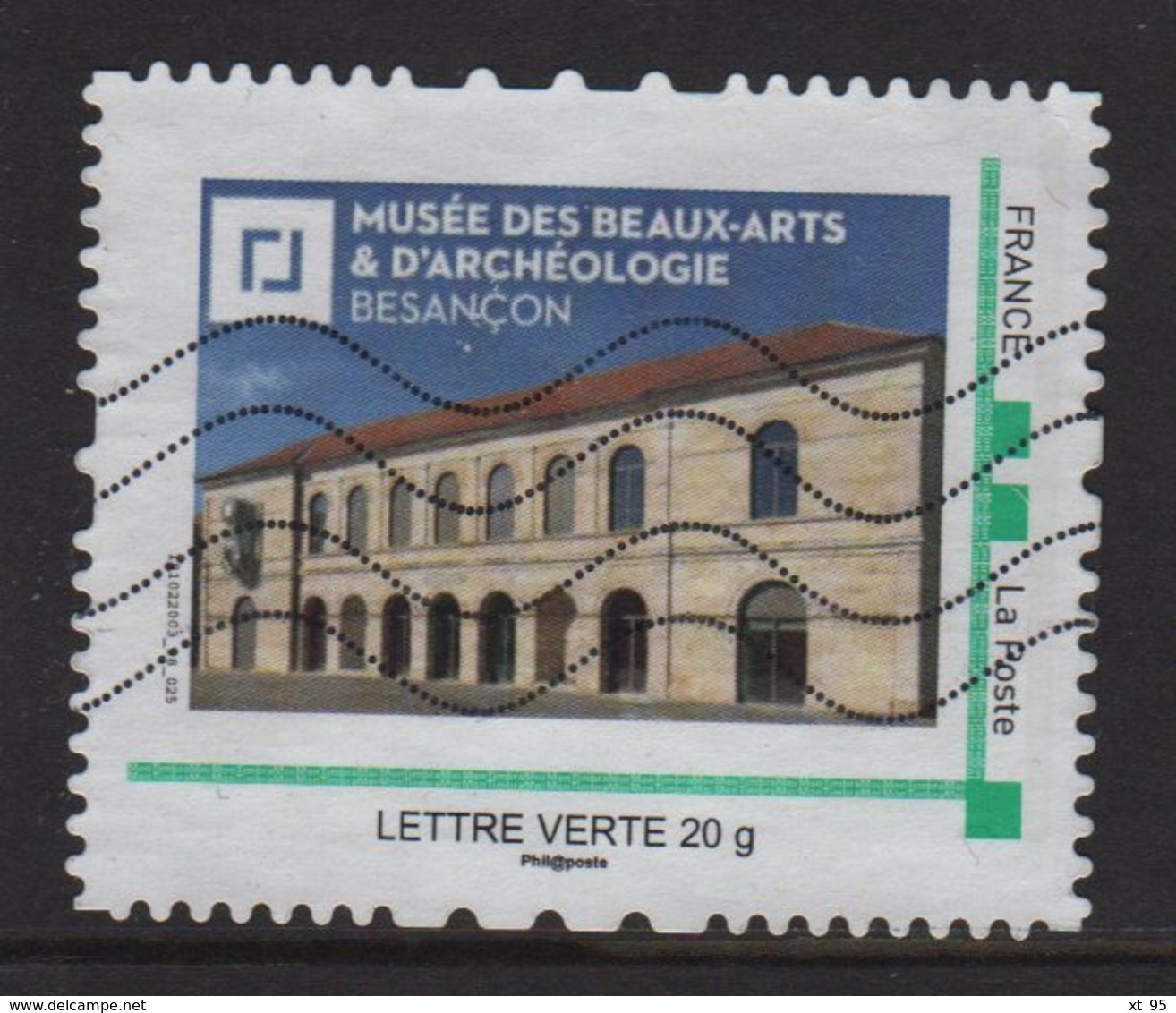 Timbre Personnalise Oblitere - Lettre Verte - Musee Des Beaux Arts Et D Archeologie - Besancon - Other & Unclassified