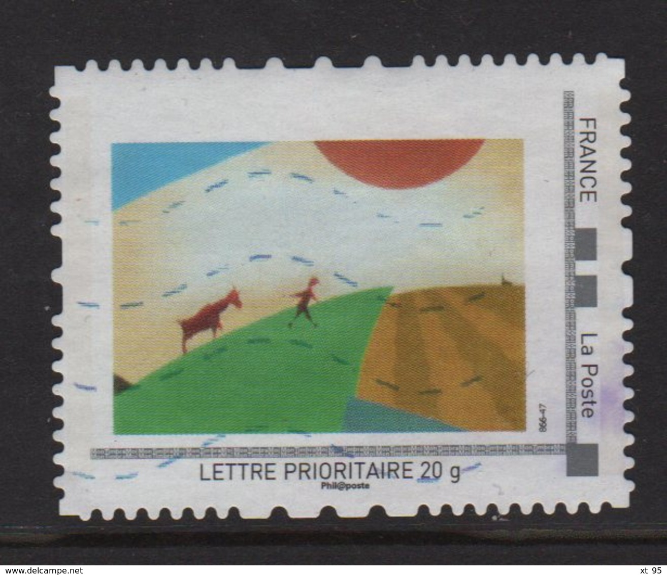 Timbre Personnalise Oblitere - Lettre Prioritaire - Dessin - Used Stamps