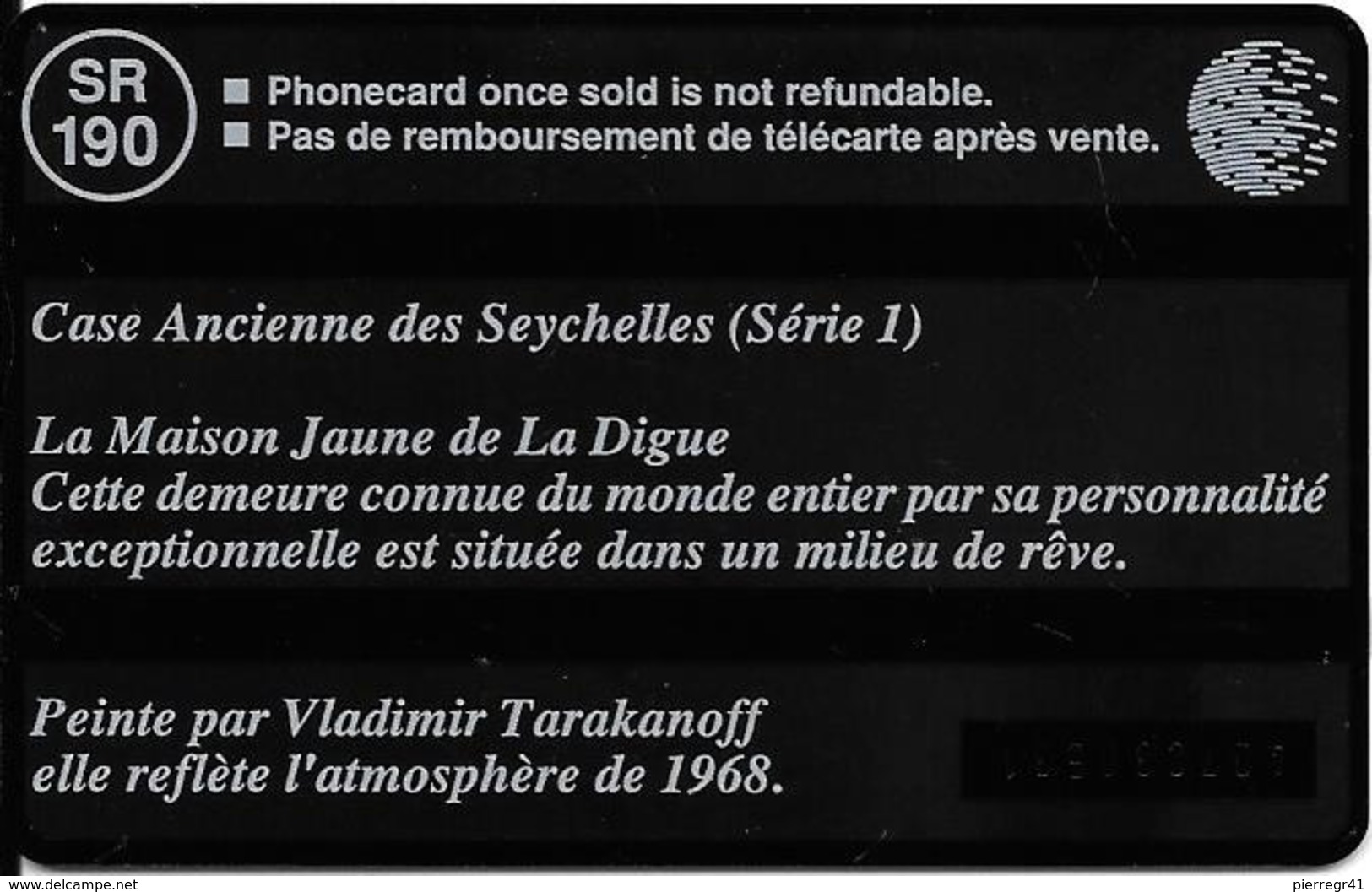 CARTE-HOLOGRAPHIQUE-SEYCHELLES-240U-CASE ANCIENNE-V° N°Env 407C30531-TBE-RARE - Seychelles