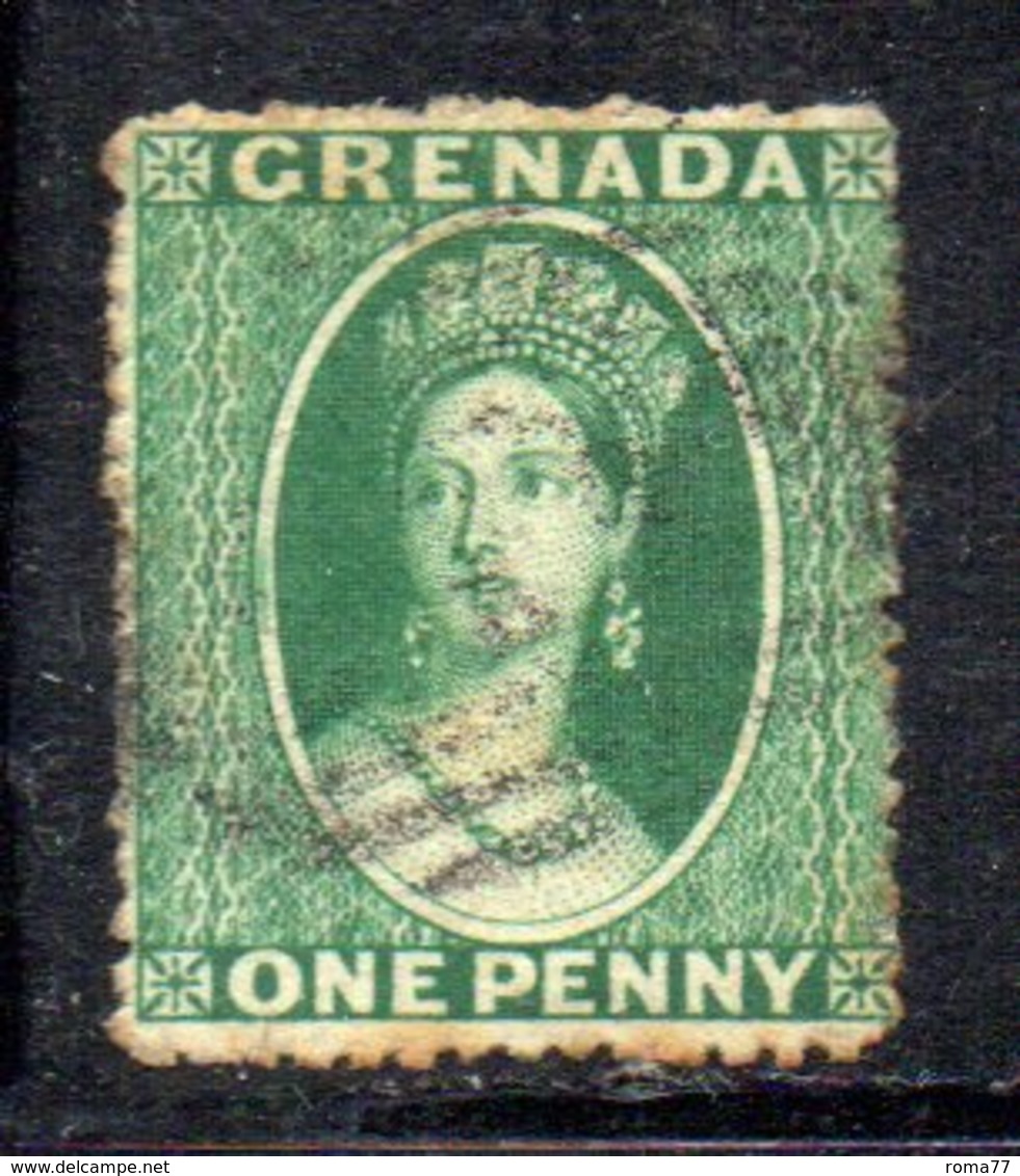 APR1609 - GRENADA , 1 Penny Verde  Filigrana Piccola Stella (2 Punte In Basso) - Grenada (...-1974)