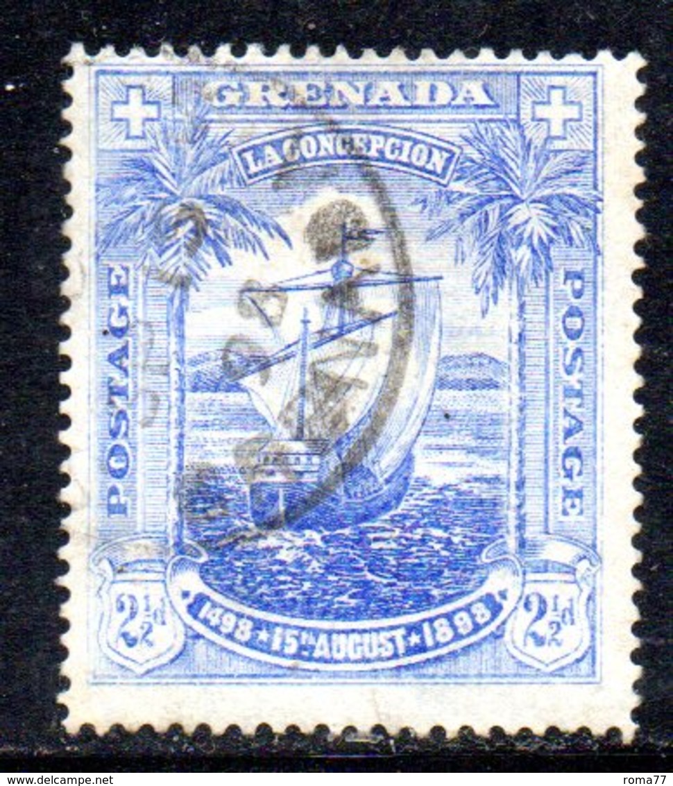 APR1615 - GRENADA 1898, Yvert N. 37  Usato  (2380A) Fil CC - Grenada (...-1974)