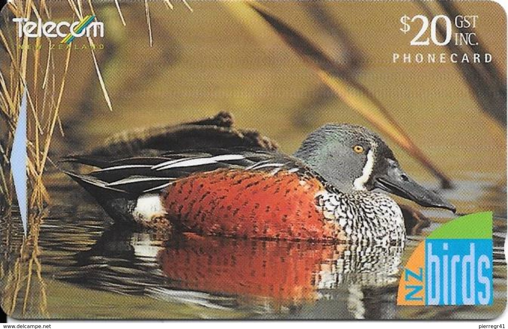 -CARTE-MAGNETIQUE-NEW  ZELANDE-20$-CANARD/SHOVELER-Plastic Epais Glacé TBE- - Gallinaceans & Pheasants