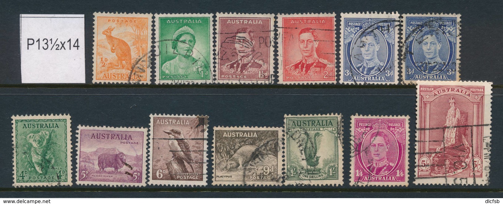 AUSTRALIA, 1937 P13½x14 Set, Also 5/- Fine Used, Cat £44 - Gebruikt