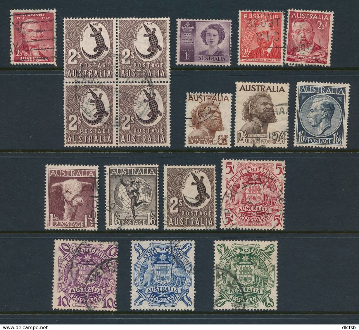 AUSTRALIA, 1948 George VI High Values Complete To £2 Very Fine Used, Cat £25 - Used Stamps