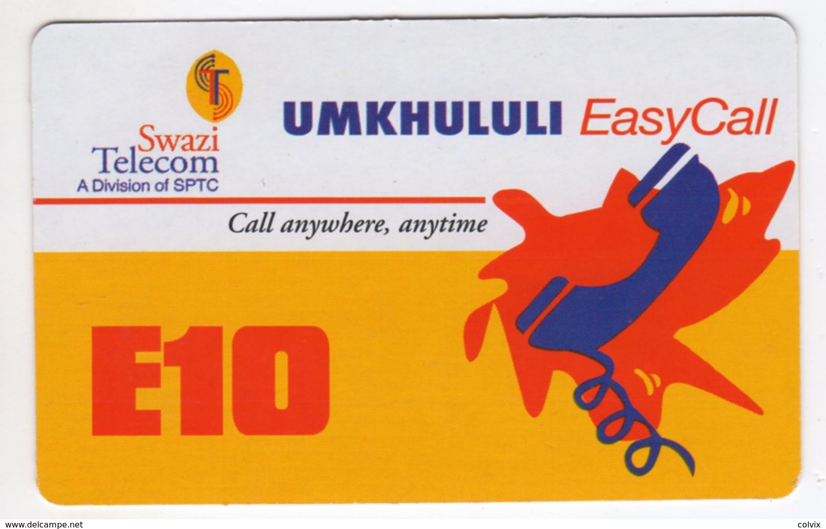 SWAZILAND PREPAYEE SWAZI TELECOM  E10 MINT NON GRATTE Année 2009 - Swaziland