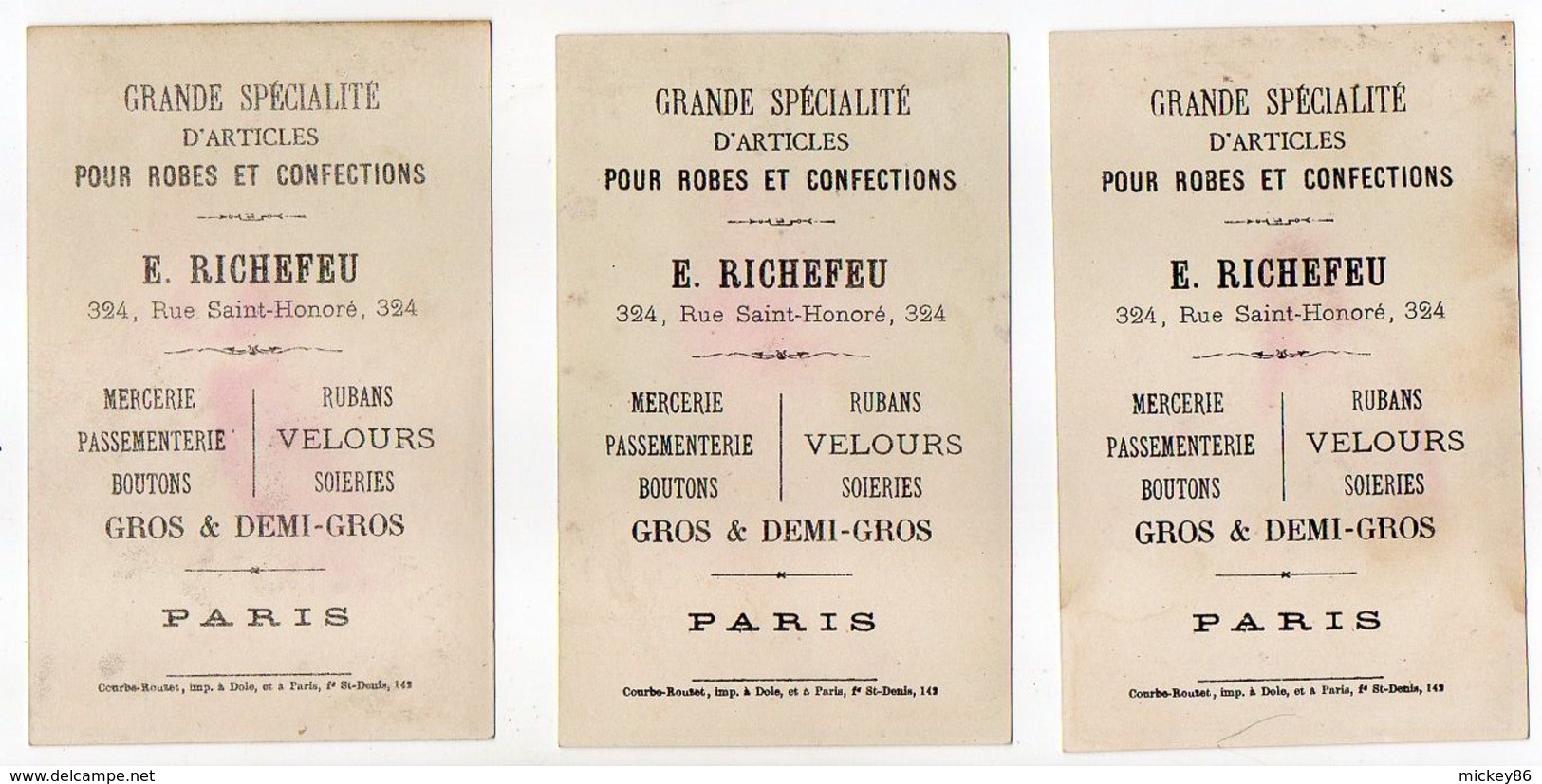 Chromos - PARIS-- E. RICHEFEU  "Mercerie "--figurant Habitantes Mer Rouge,Méditerranée,Adriatique--......à Saisir - Autres & Non Classés