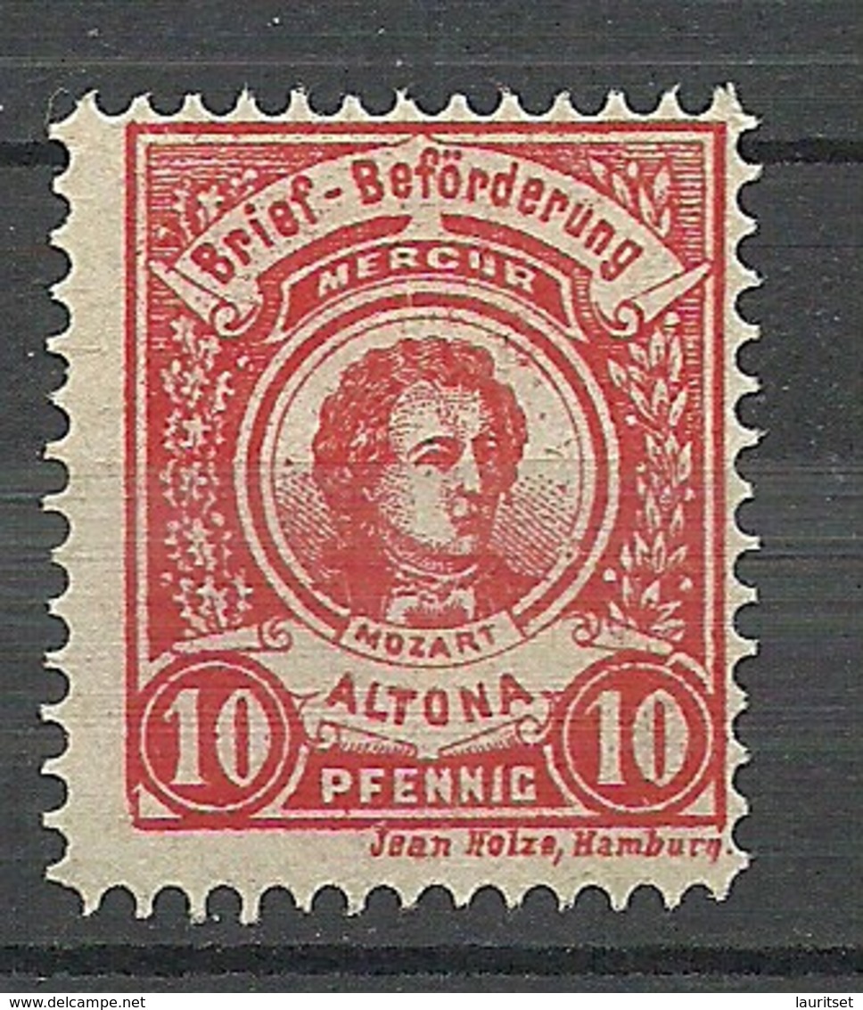 GERMANY Ca 1880 Privater Stadtpost HAMBURG Altona Local City Post Private Post 10 Pf. Mozart - Privatpost