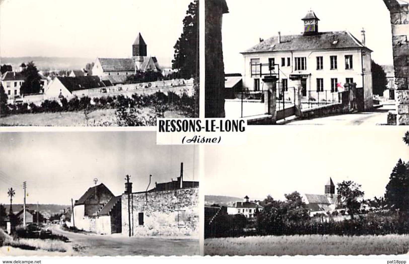 02 - RESSONS Le LONG : Jolie Multivues Village (775 Habitants ) CPSM Dentelée Noir Blanc Format CPA - Aisne - Autres & Non Classés