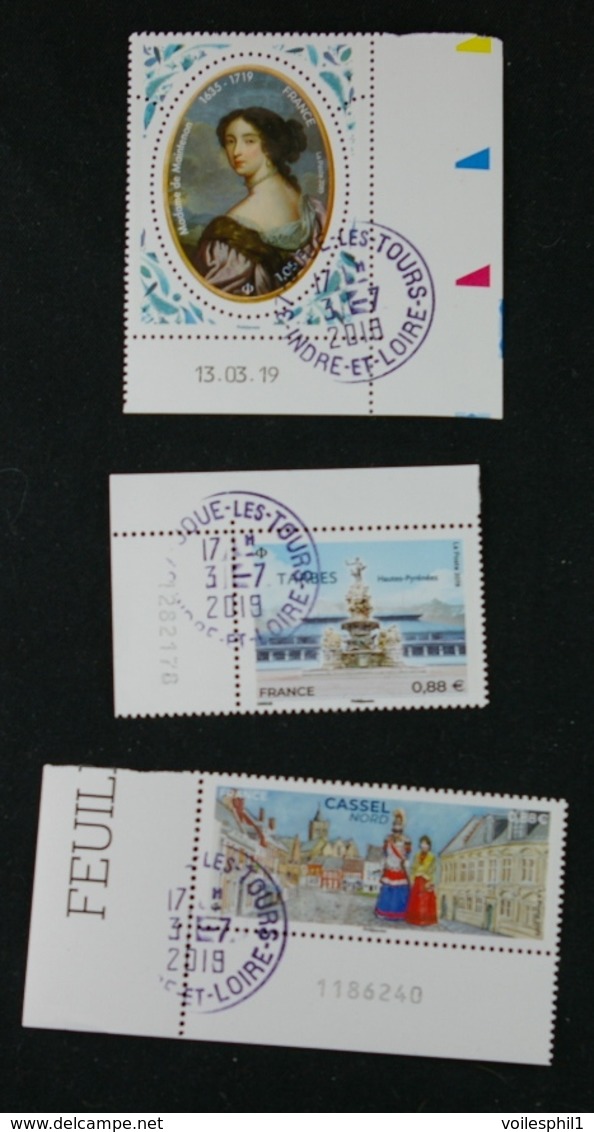 France 2019 - Mde De Maintenon- Tarbes- Cassel -3 Timbres Oblitérés - Oblitérés