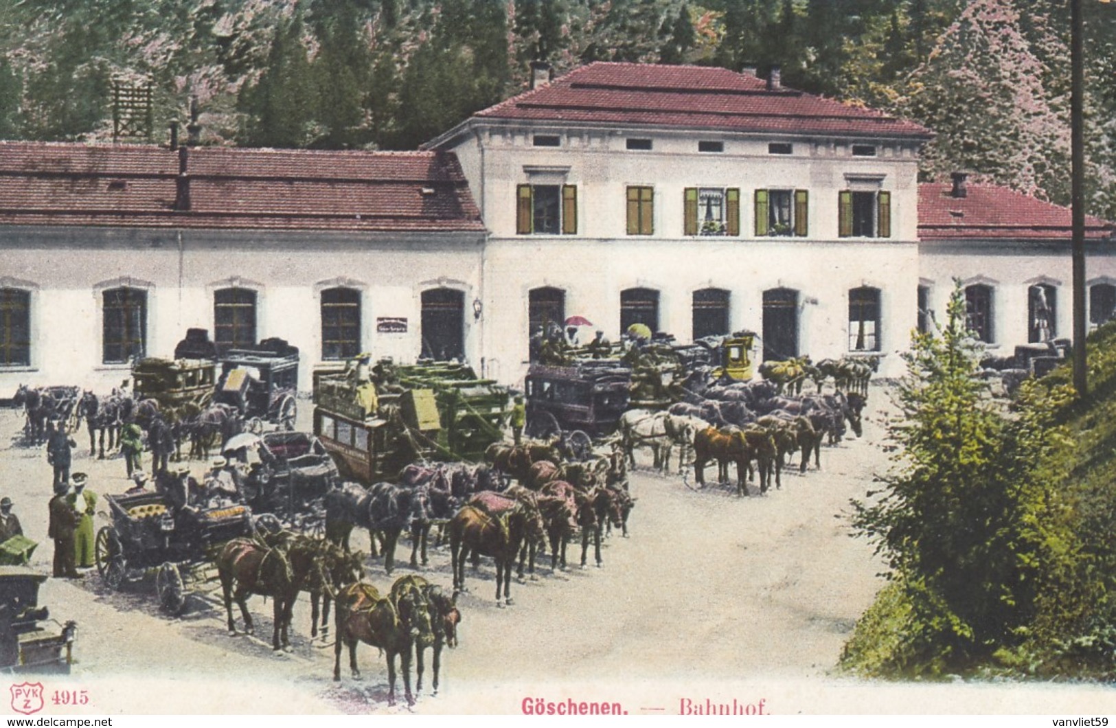 SWITZERLAND-SCHWEIZ-SUISSE-SVIZZERA-GOSCHENEN-BAHNHOF-GARE-STAZIONE-CARTOLINA NON VIAGGIATA ANNO 1906-1910 - Göschenen