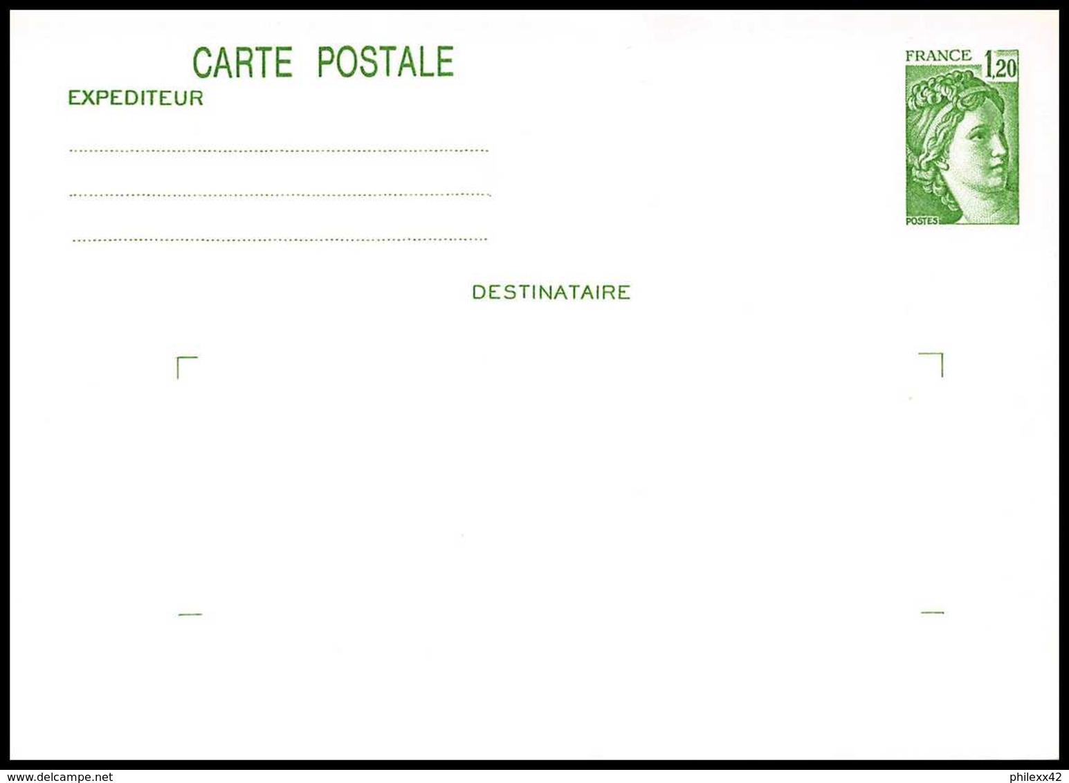 0299 France Entier Postal Stationery 2101 Type Sabine Neuf TTB - Cartes Postales Types Et TSC (avant 1995)