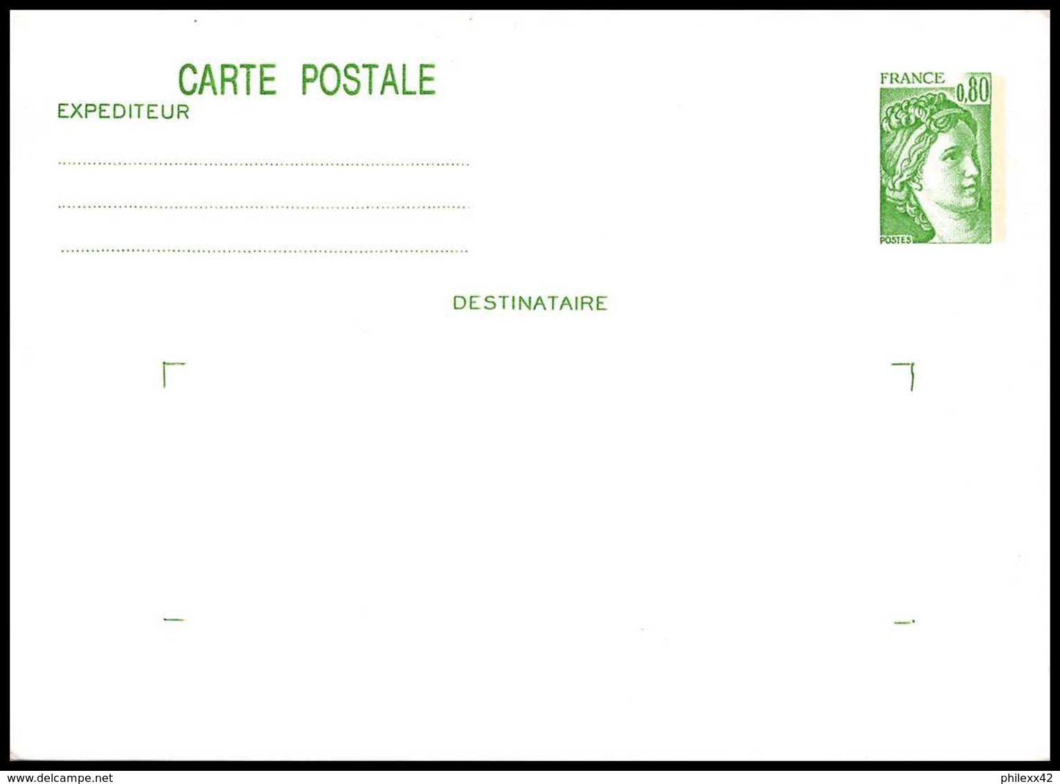 0346 France Entier Postal Stationery 1970 Type Sabine TTB Neuf - Cartes Postales Types Et TSC (avant 1995)