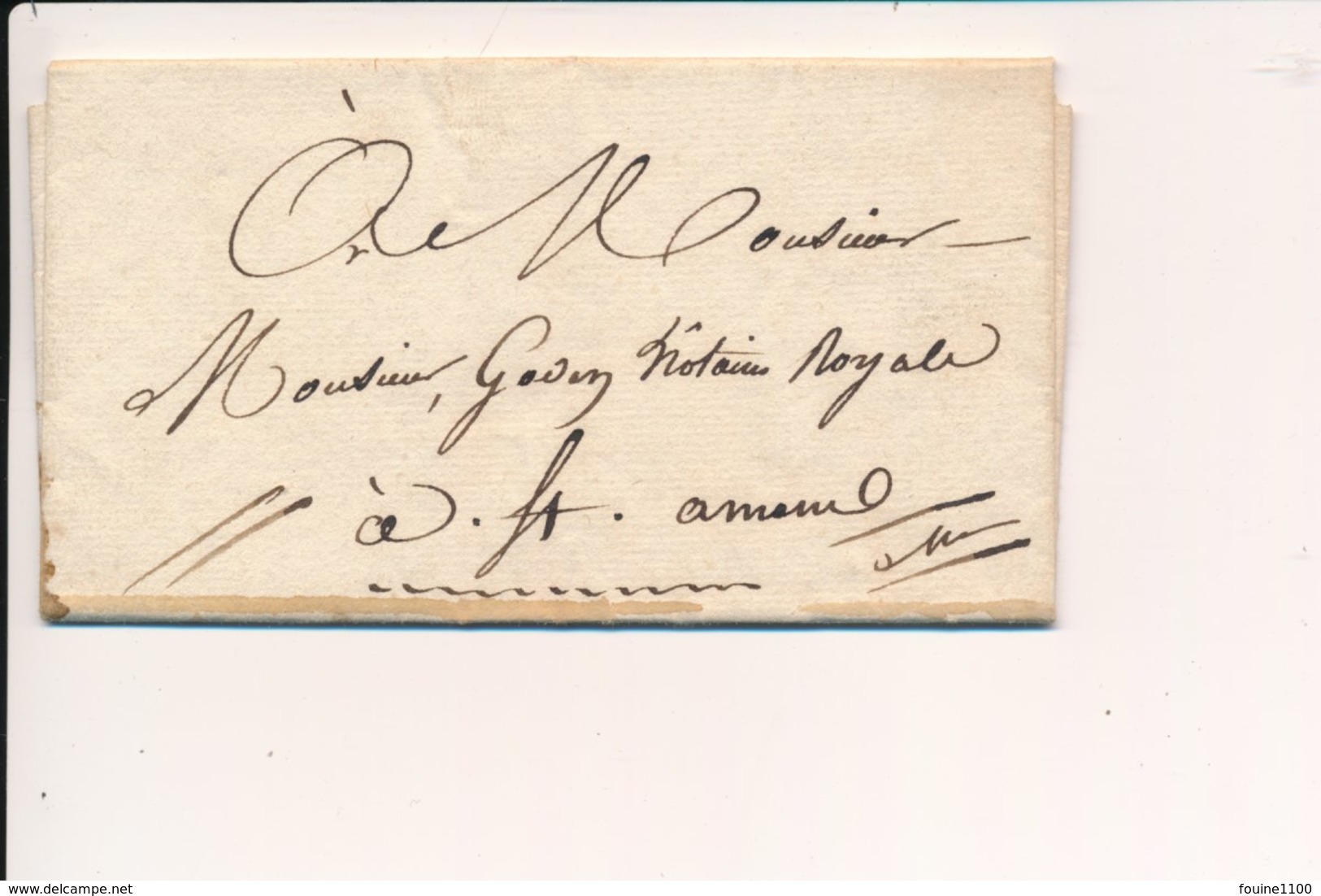 Courrier De 1821 Pour Le Notaire Royale De SAINT AMAND MONTROND 18 / Lieux Et Expéditeur à Identifier - 1801-1848: Précurseurs XIX