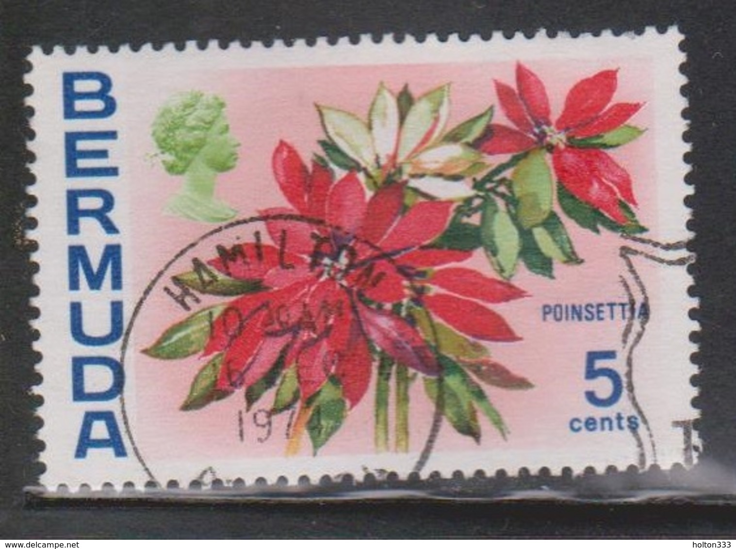 BERMUDA Scott # 259b Used - Flowers - Watermark Upright - Bermuda